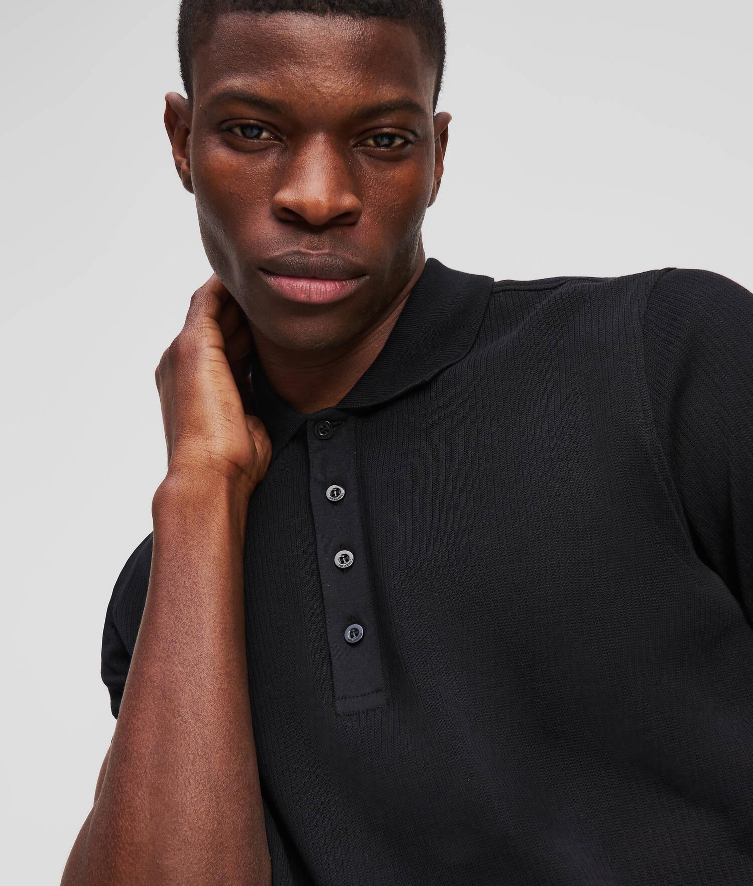 KNITTED BUTTON-UP POLO SHIRT Product Image