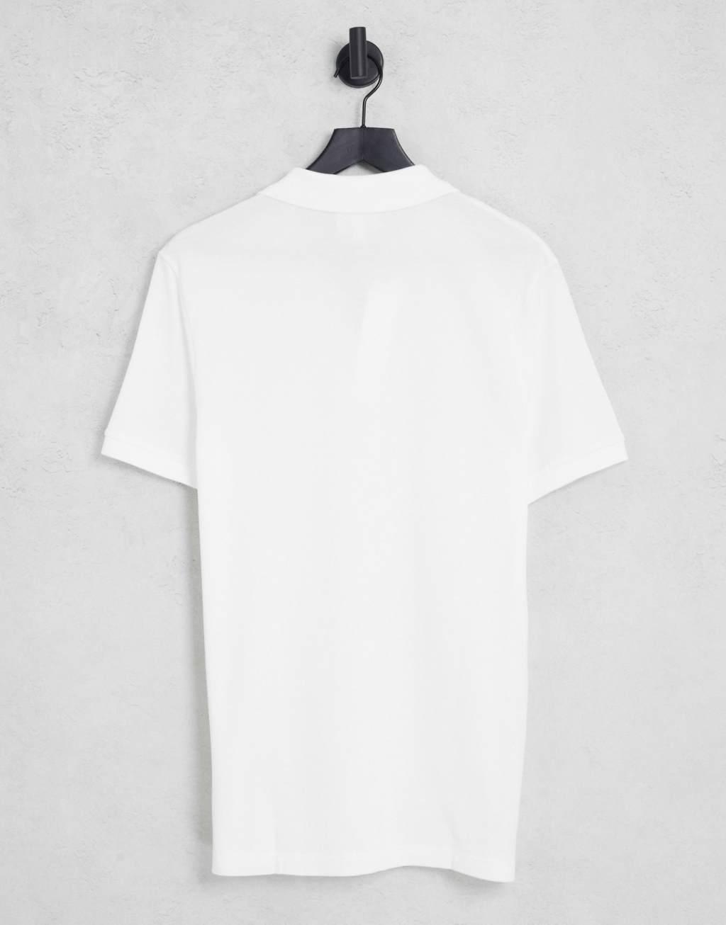 Lacoste slim fit pique polo in white Product Image