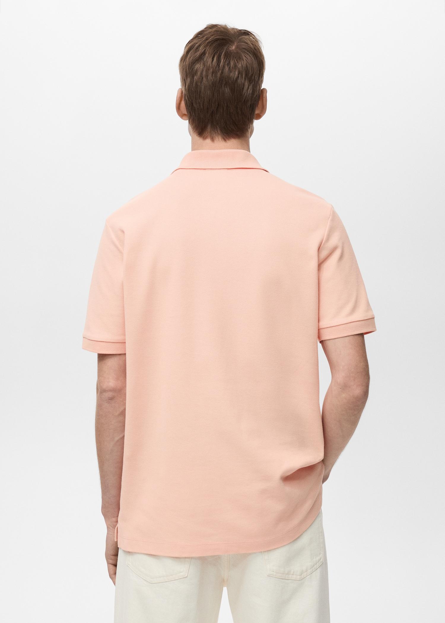 Regular-fit cotton piqué polo shirt - Men | MANGO USA Product Image