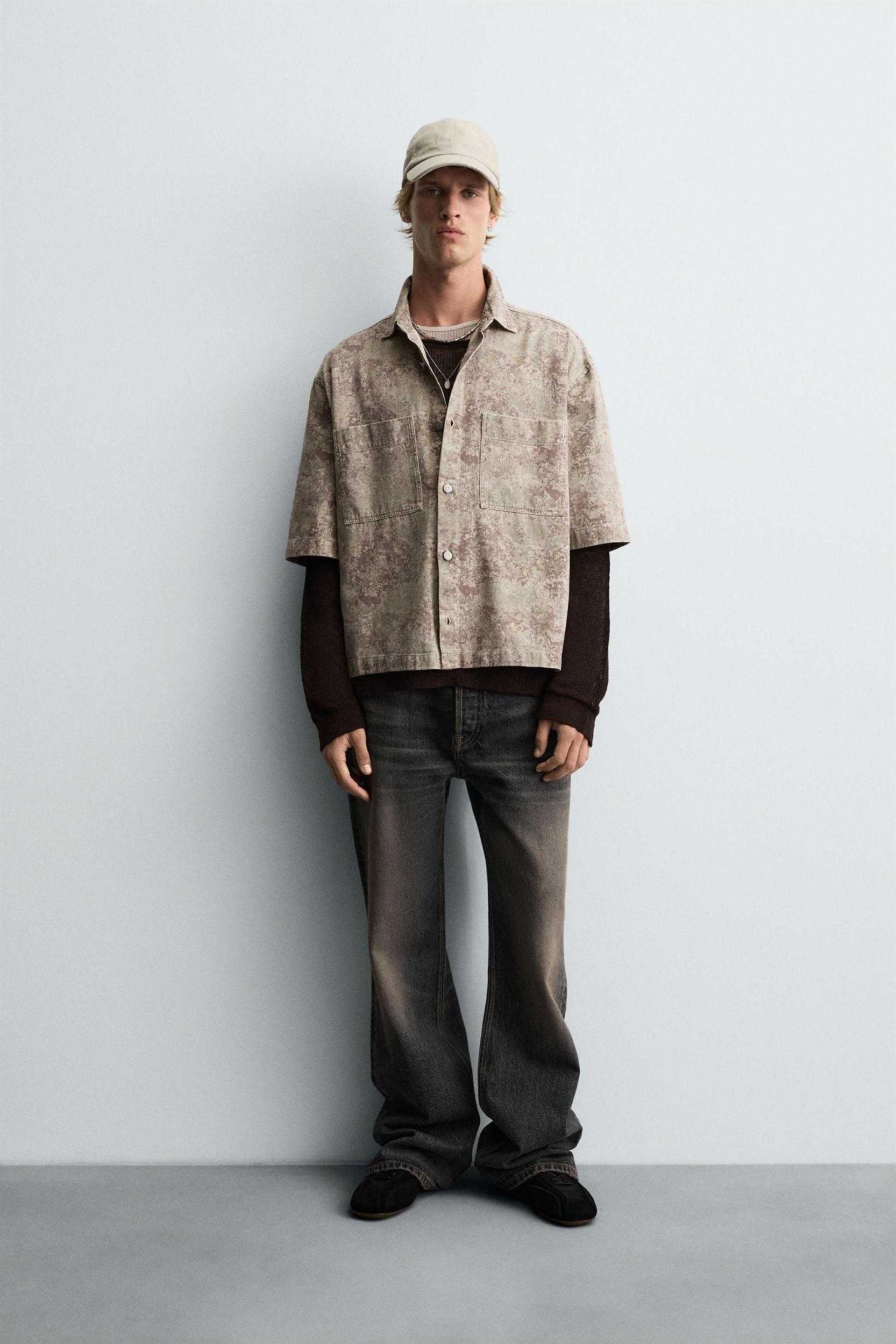 RELAXED FIT ABSTRACT PRINT SHIRT Product Image