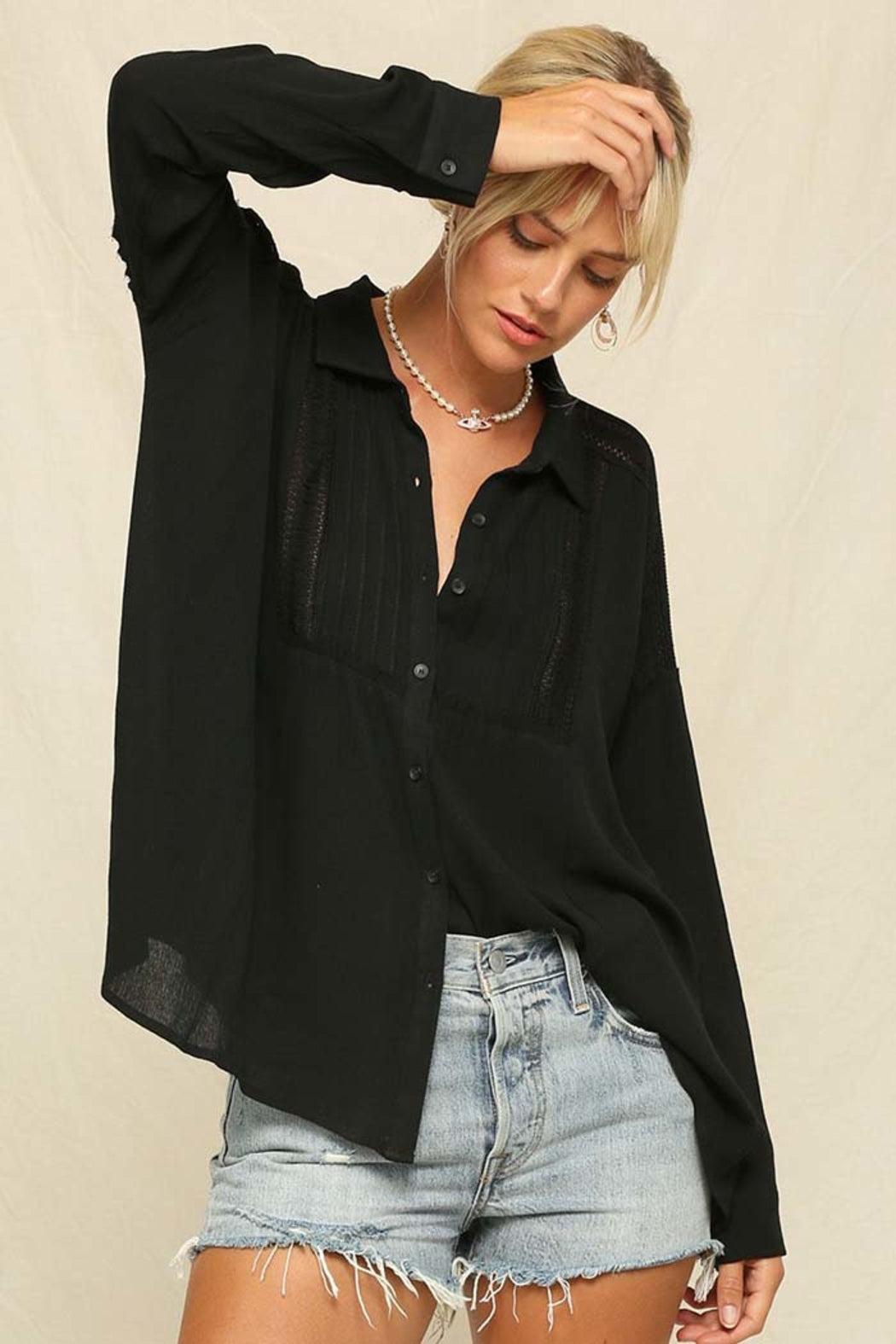 Boho Breeze Button-Up Shirt Product Image