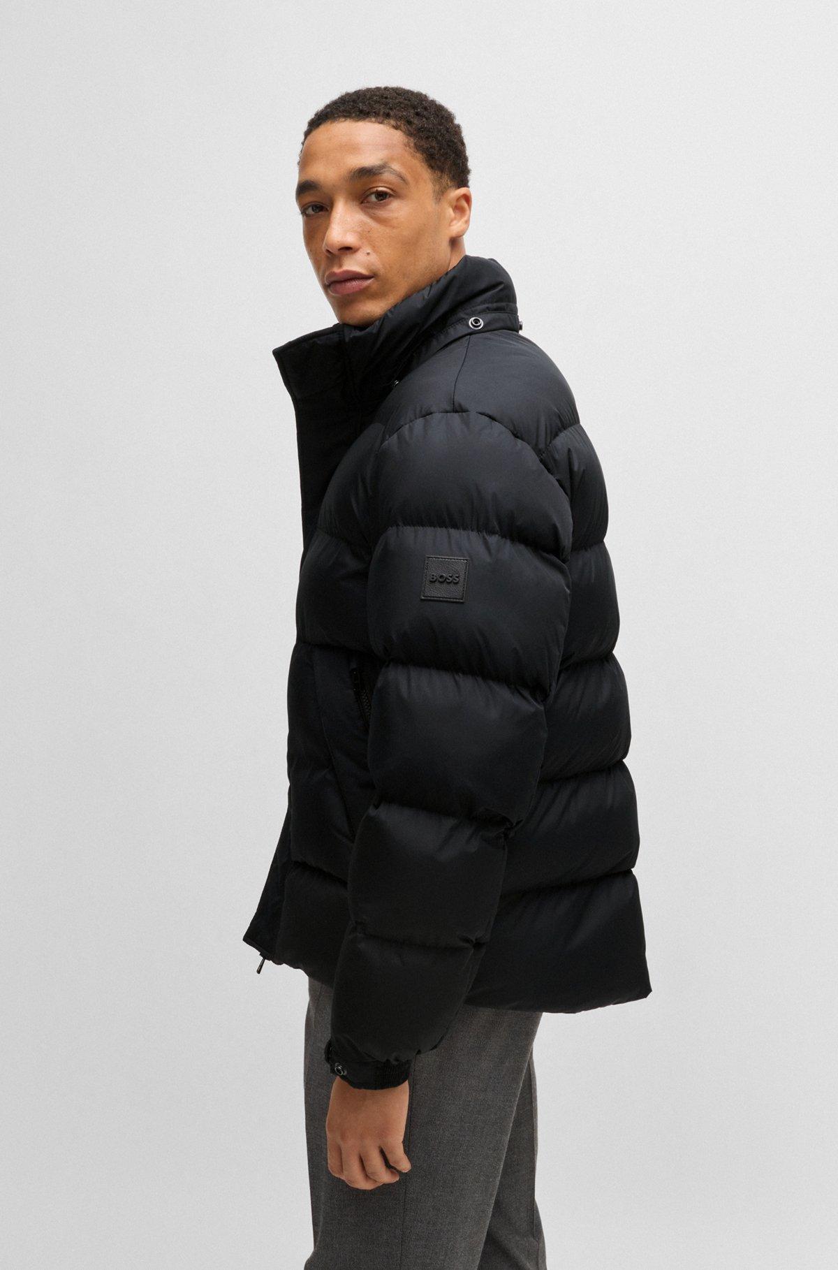 Water-repellent puffer jacket with detachable hood Product Image