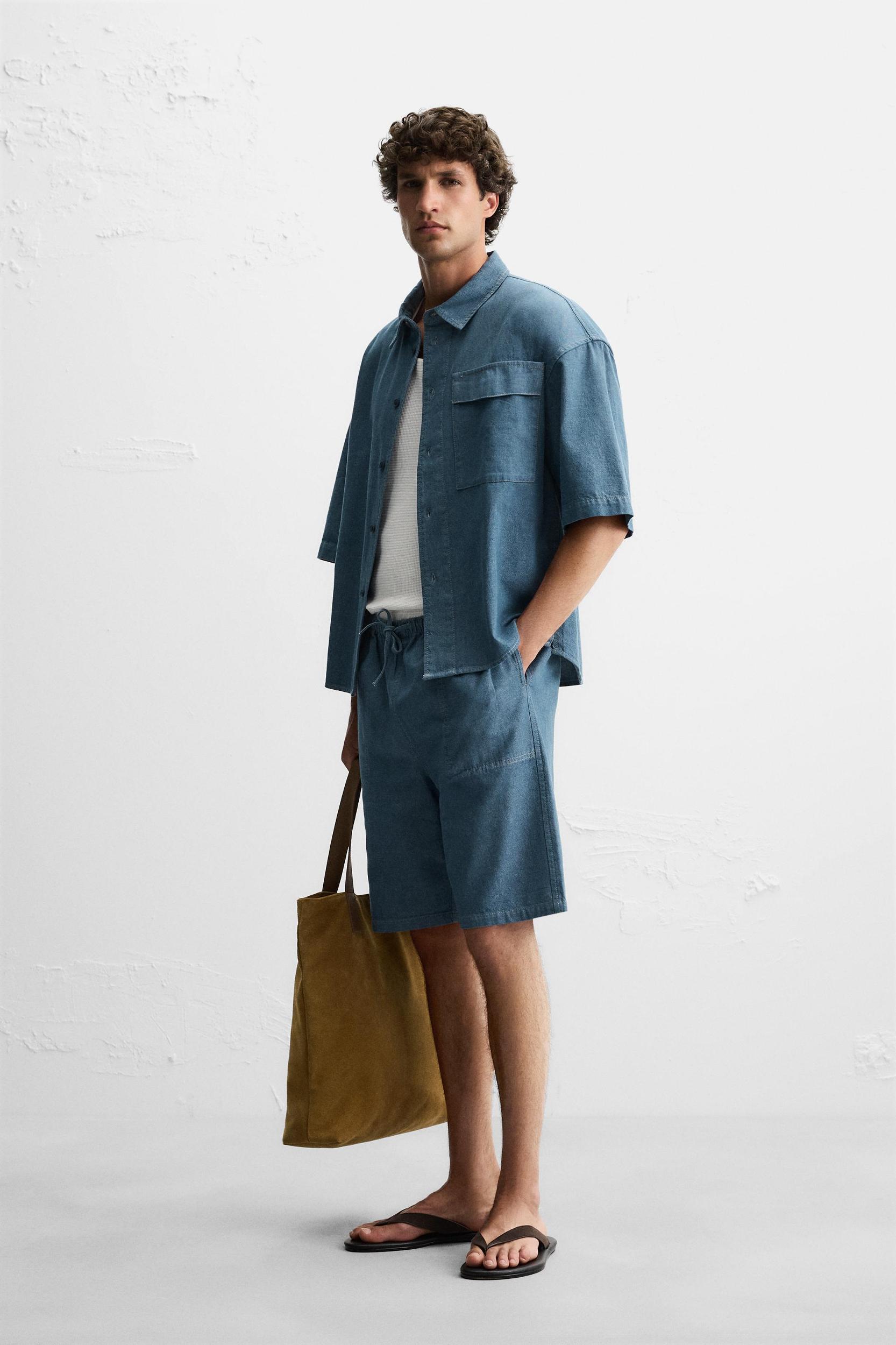 RELAXED FIT DENIM SHORTS Product Image