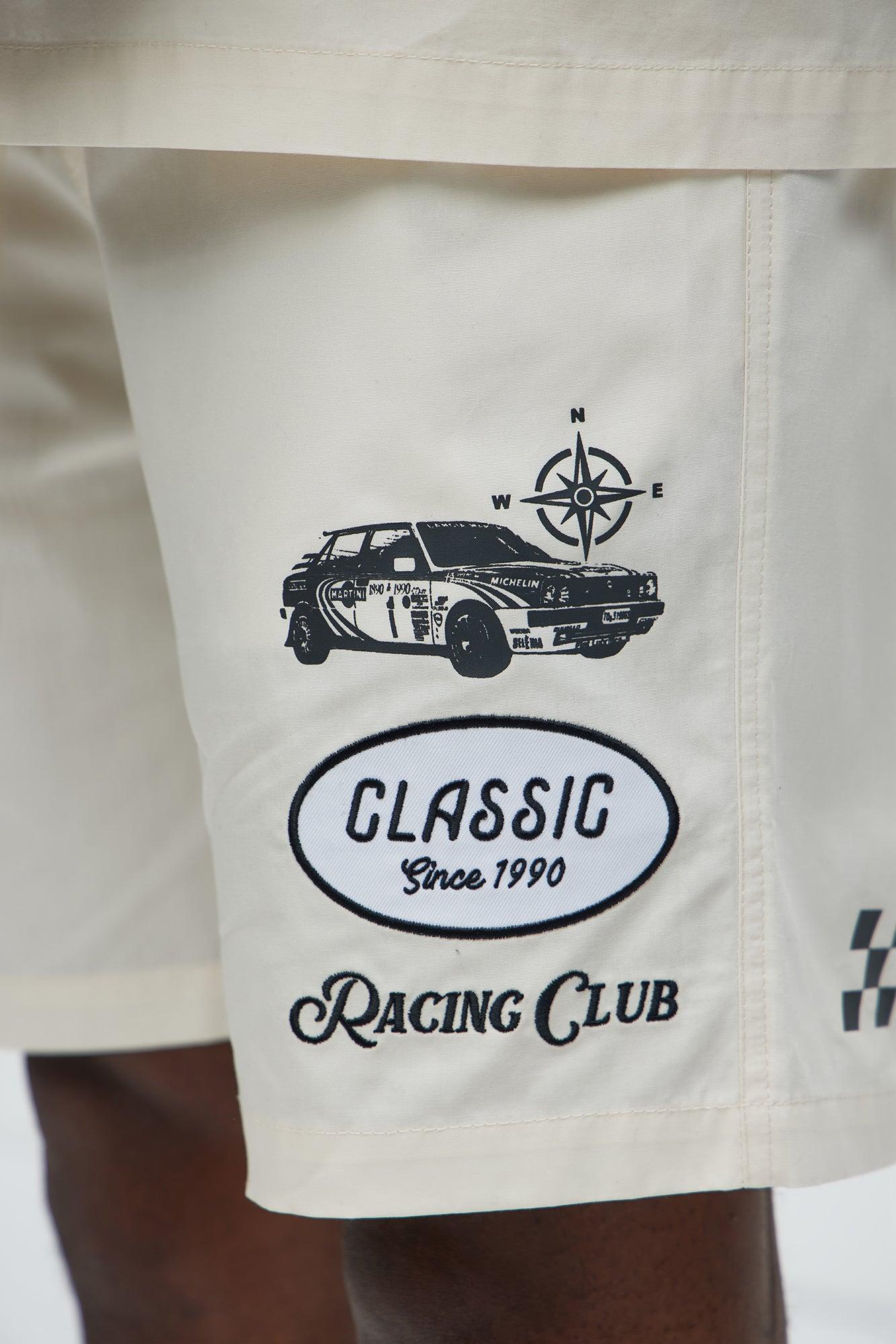 Racing Club Relaxed Drawstring Shorts - Cream Product Image