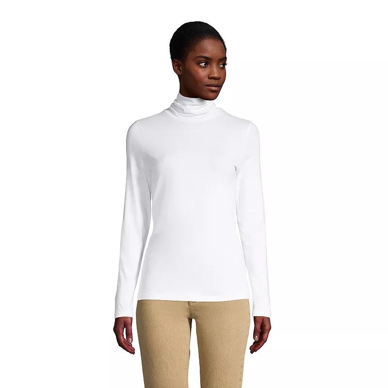 Women's Lands' End Lightweight Fitted Turtleneck,  Product Image