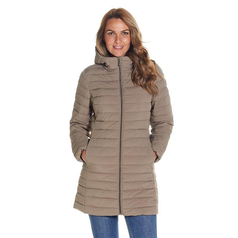 Women's Weathercast Hooded Channel Quilted Puffer Jacket, Size: Small, Merlot Product Image