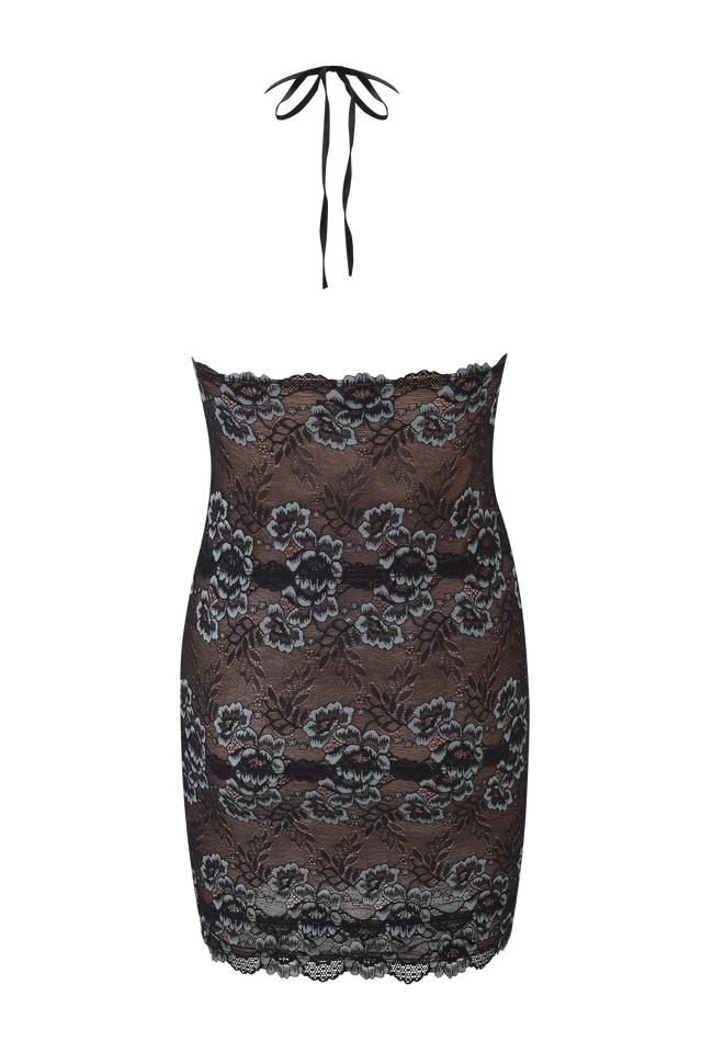 GEM MINI DRESS - BLACK BLUE Product Image