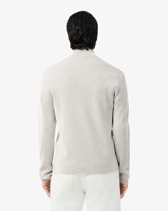 Zipped Cotton Rib Sweater Product Image