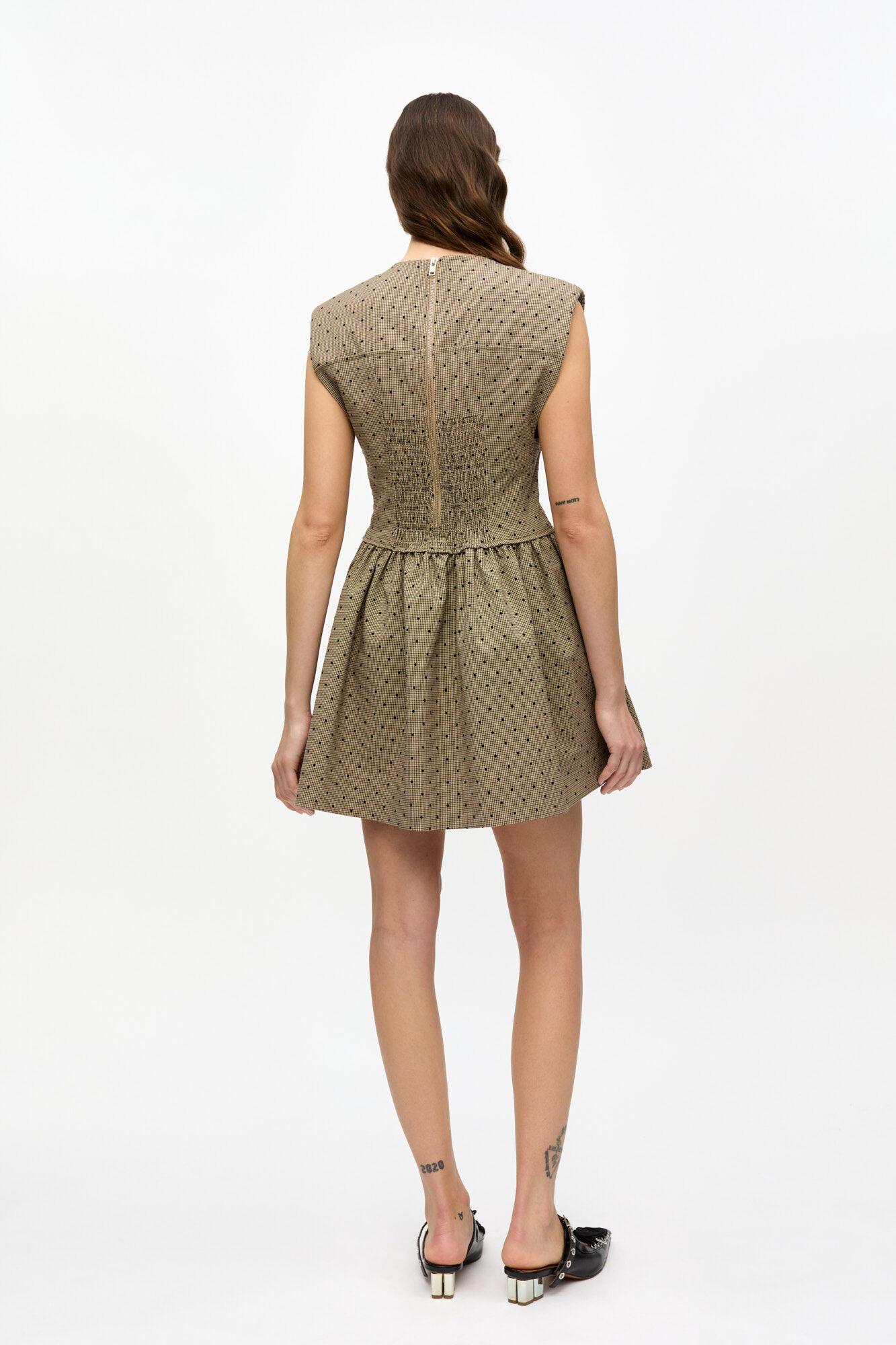 Brown Flock Suiting Corset Mini Dress Product Image