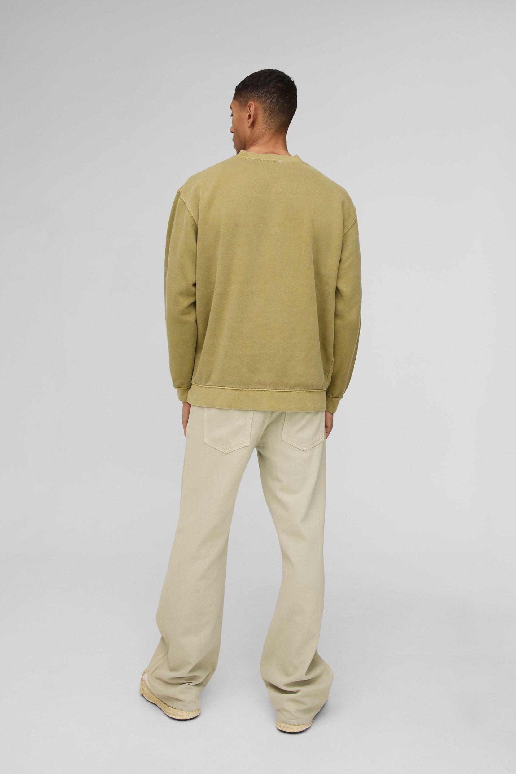 Oversized Washed Official Dragon Graphic Sweatshirt | boohooMAN USA Product Image