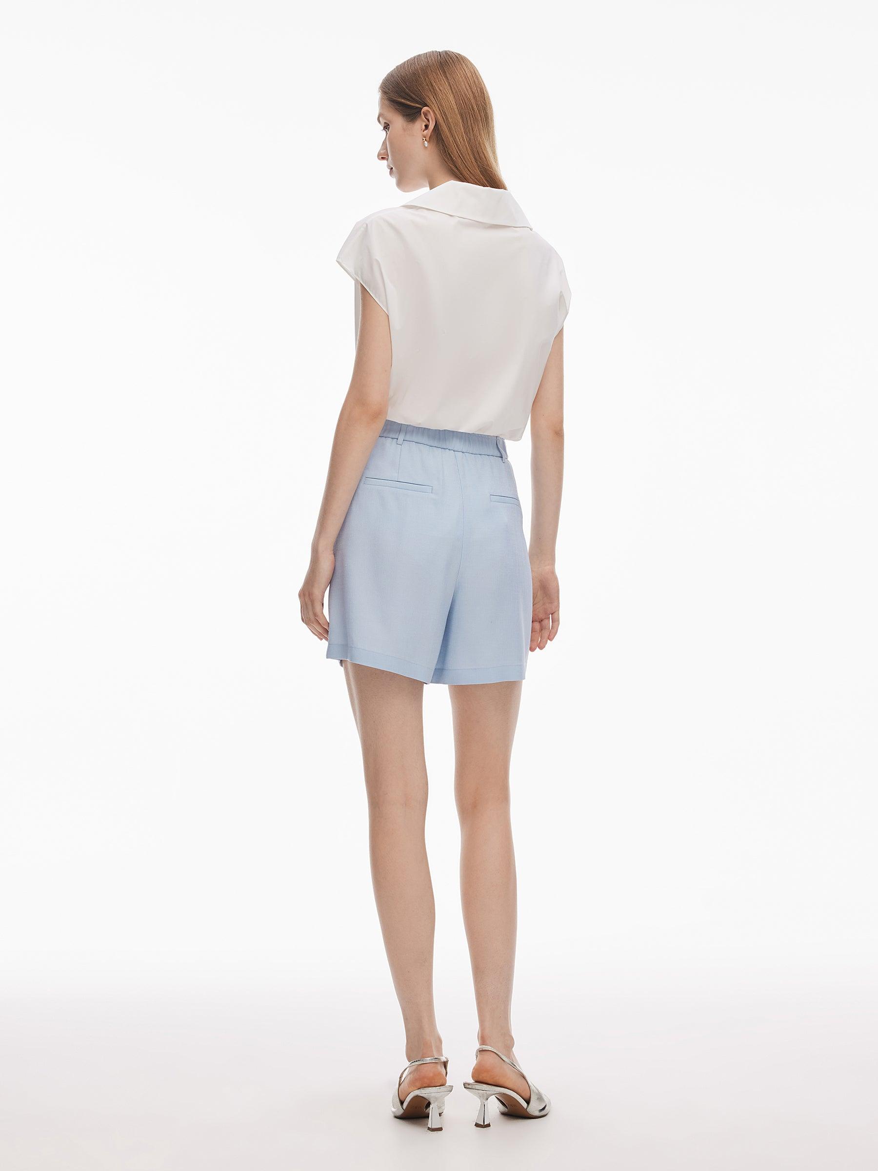 100% Cotton Ruffle Trim Women Blouse Product Image