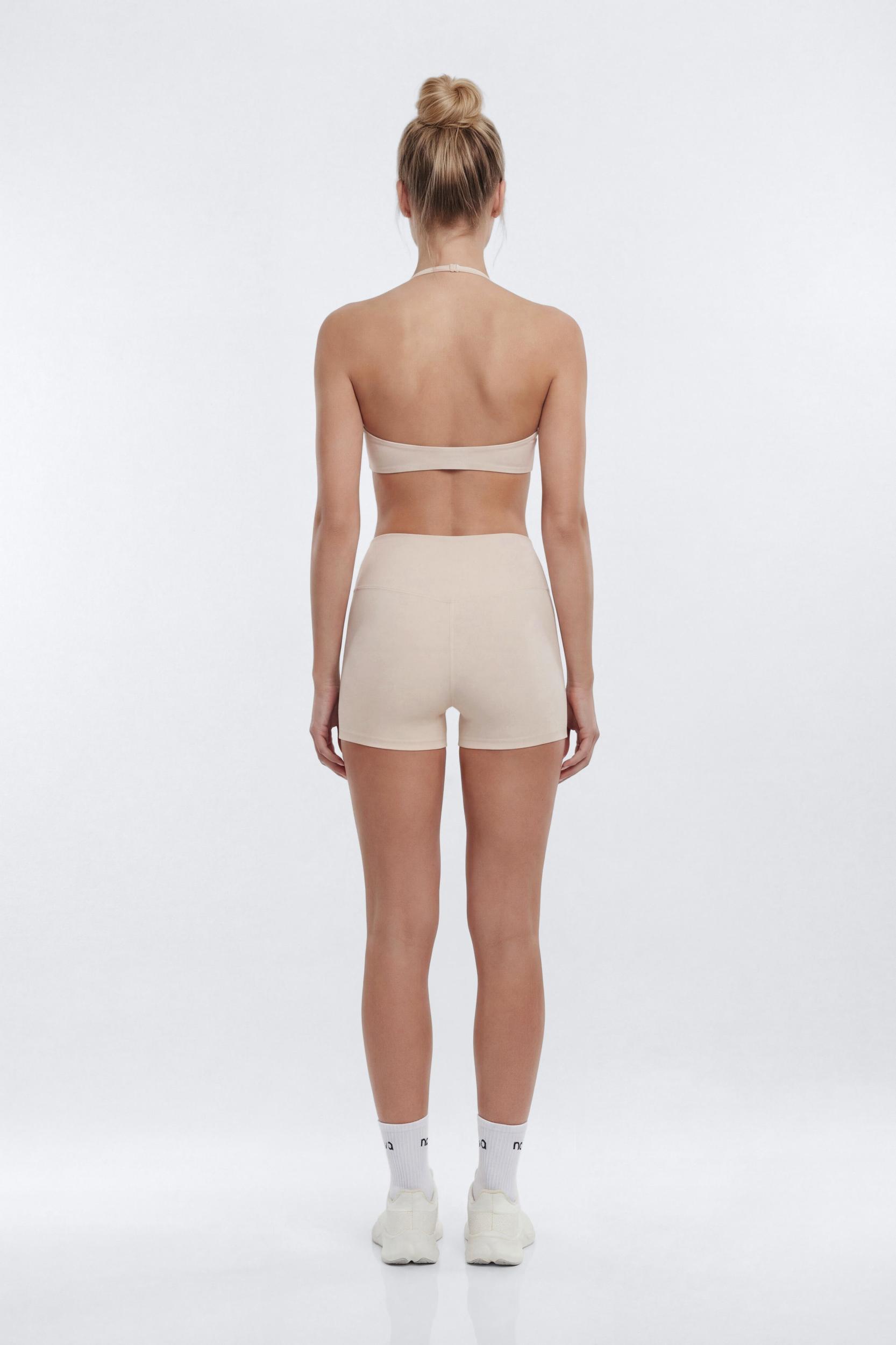 AirSculpt™ Scoop Halter Sports Bra - Oat Milk Female Product Image