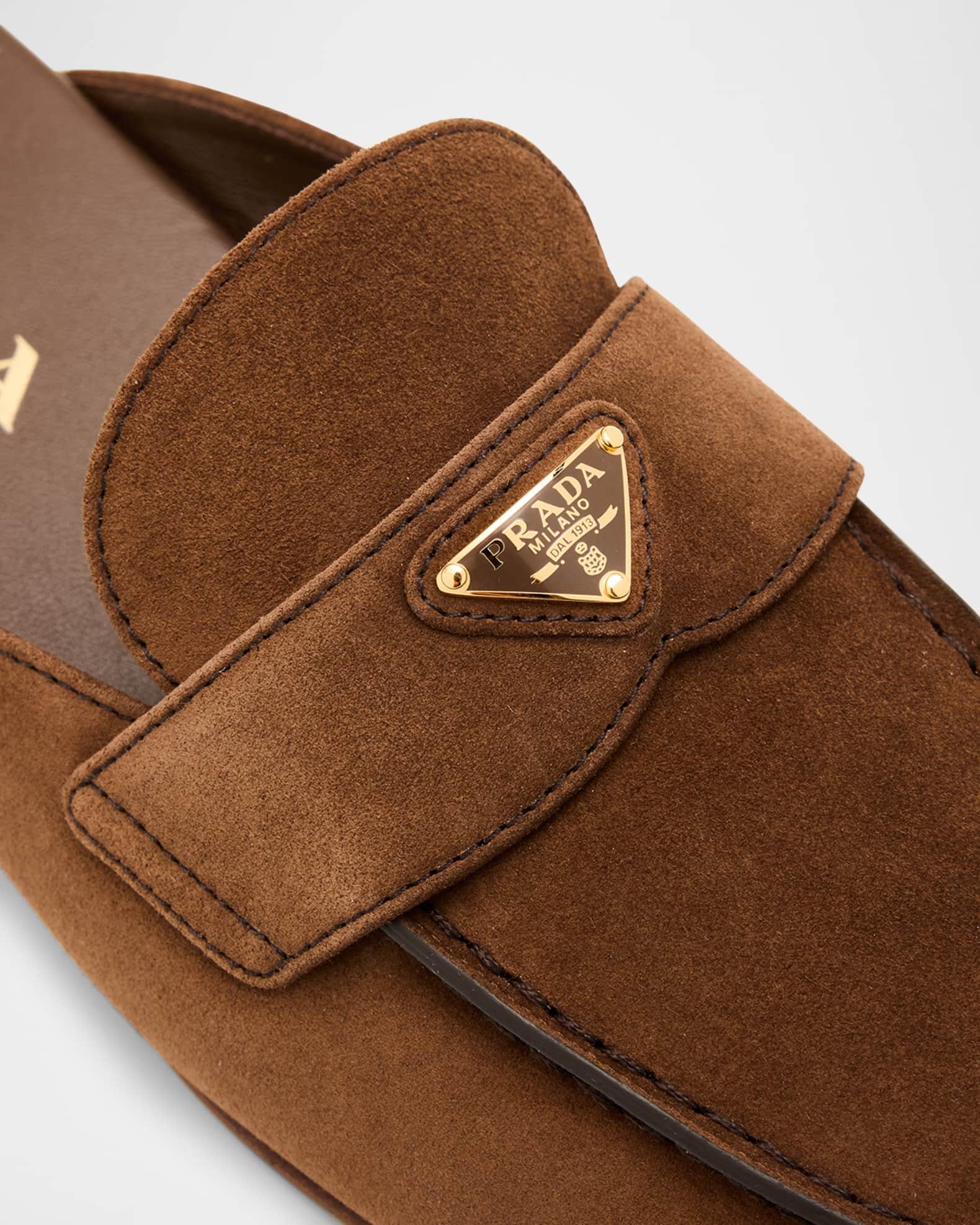 Logo Suede Loafer Mules Product Image