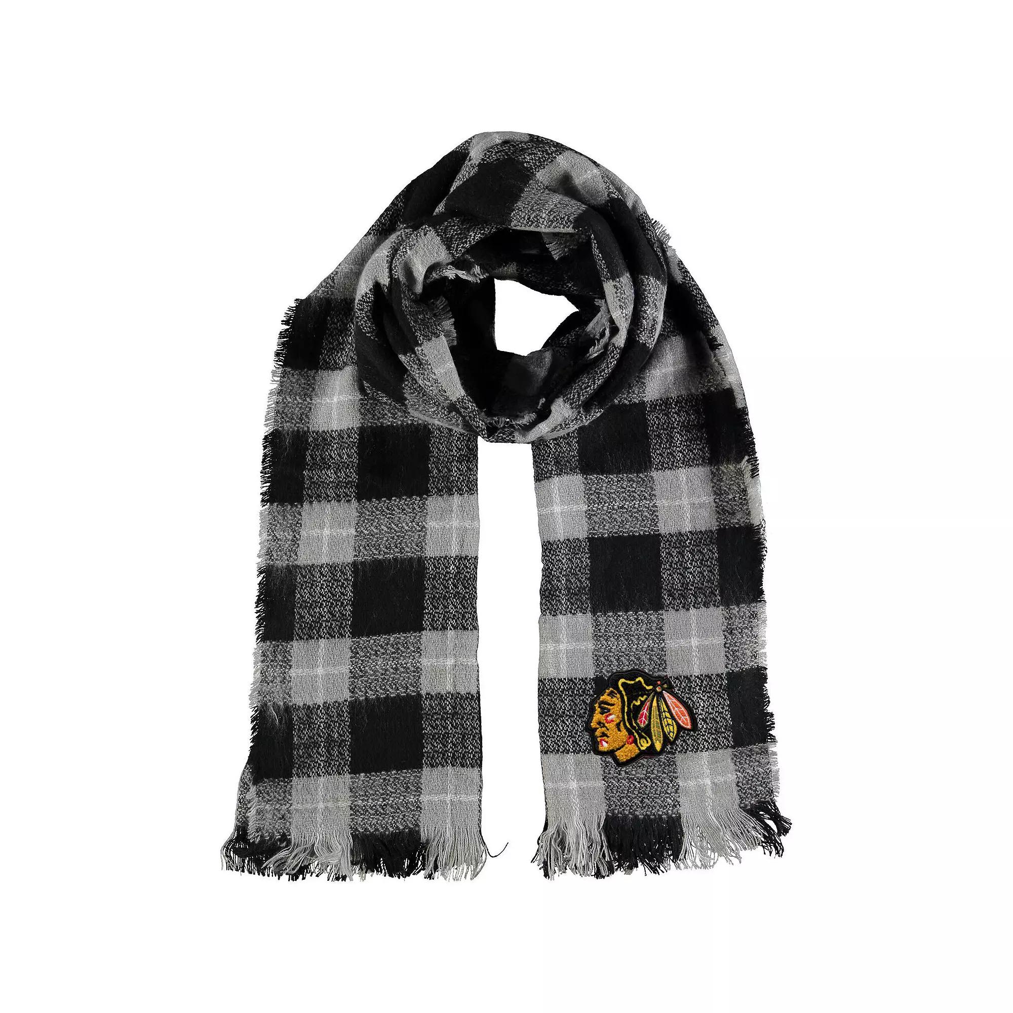 Women's Little Earth Chicago Blackhawks Plaid Blanket Scarf, Team Product Image