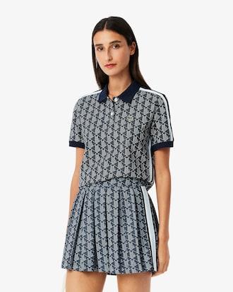 Slim Fit Monogram Jacquard Polo Shirt Product Image