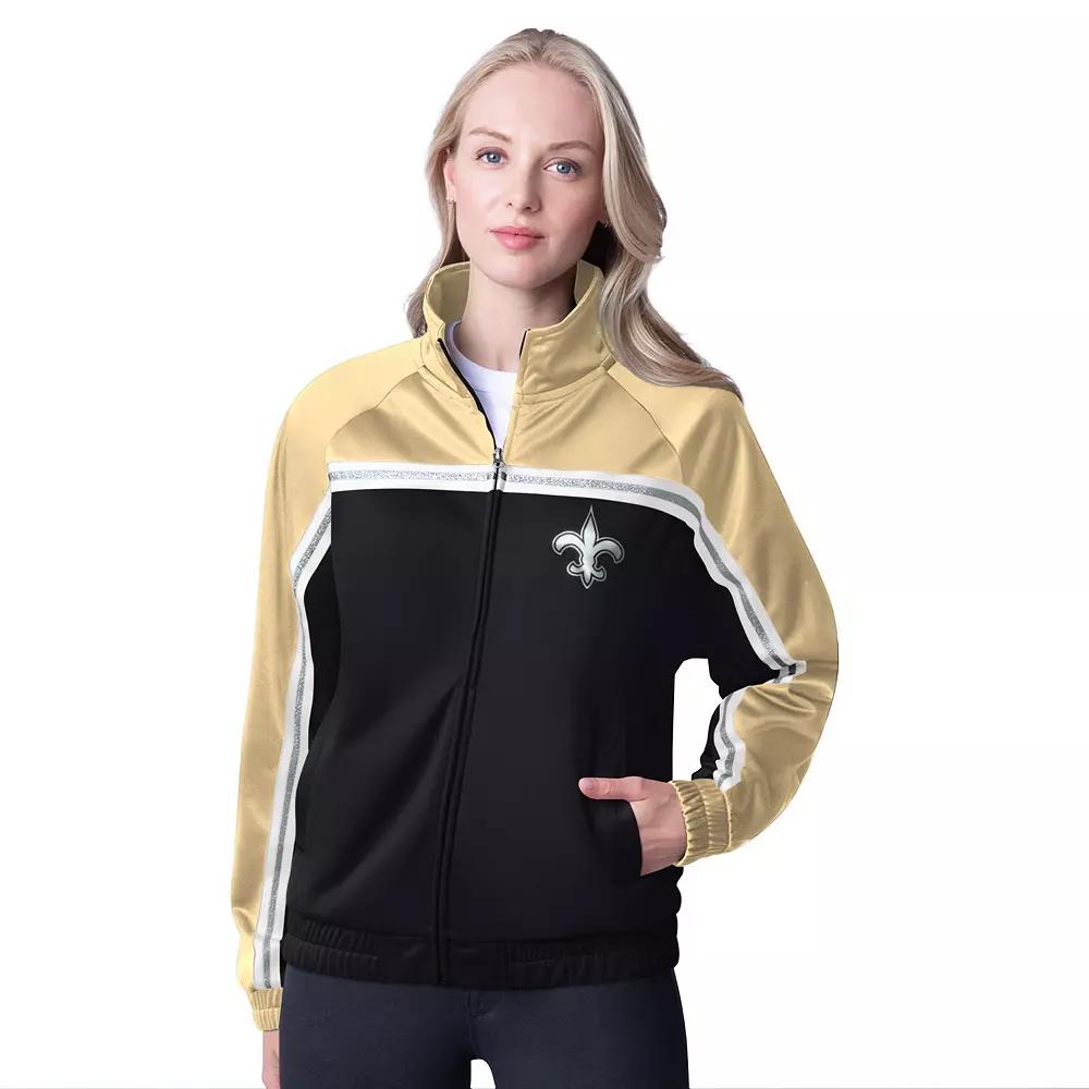 Women's G-III 4Her by Carl Banks Black New Orleans Saints Post Game Full-Zip Track Jacket, Size: Small Product Image