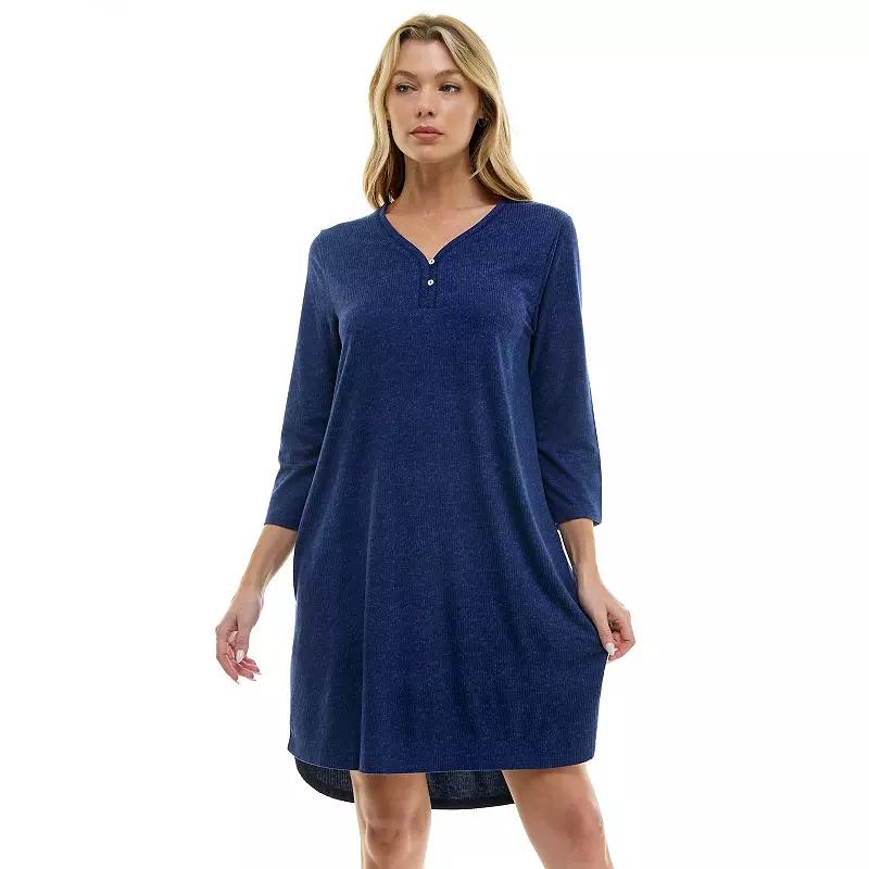 Petite Croft & Barrow® Cozy Luxe Sleepshirt, Women's, Size: Medium Petite, Felix Blue Product Image