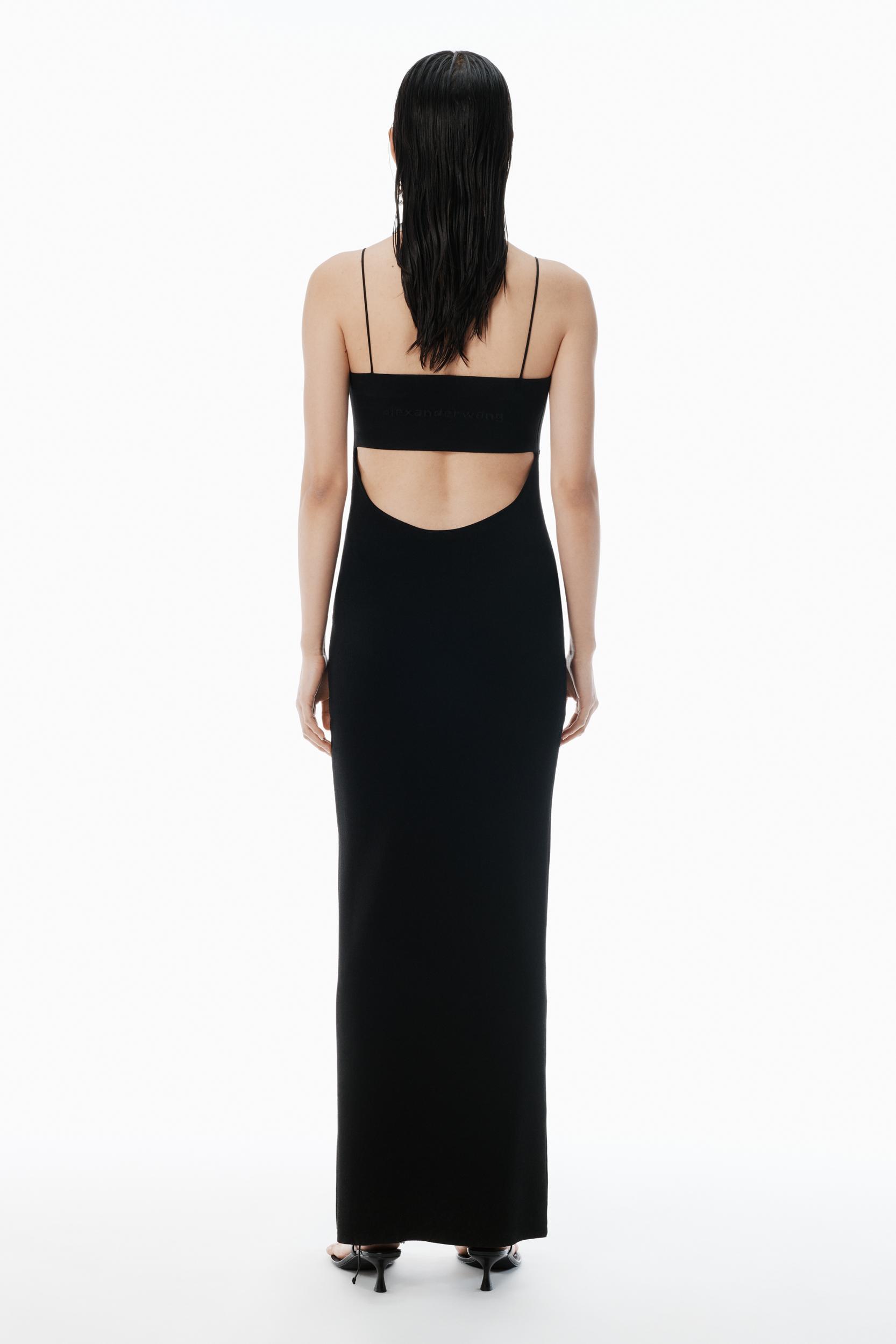 Black Logo Jacquard Slip Dress Product Image