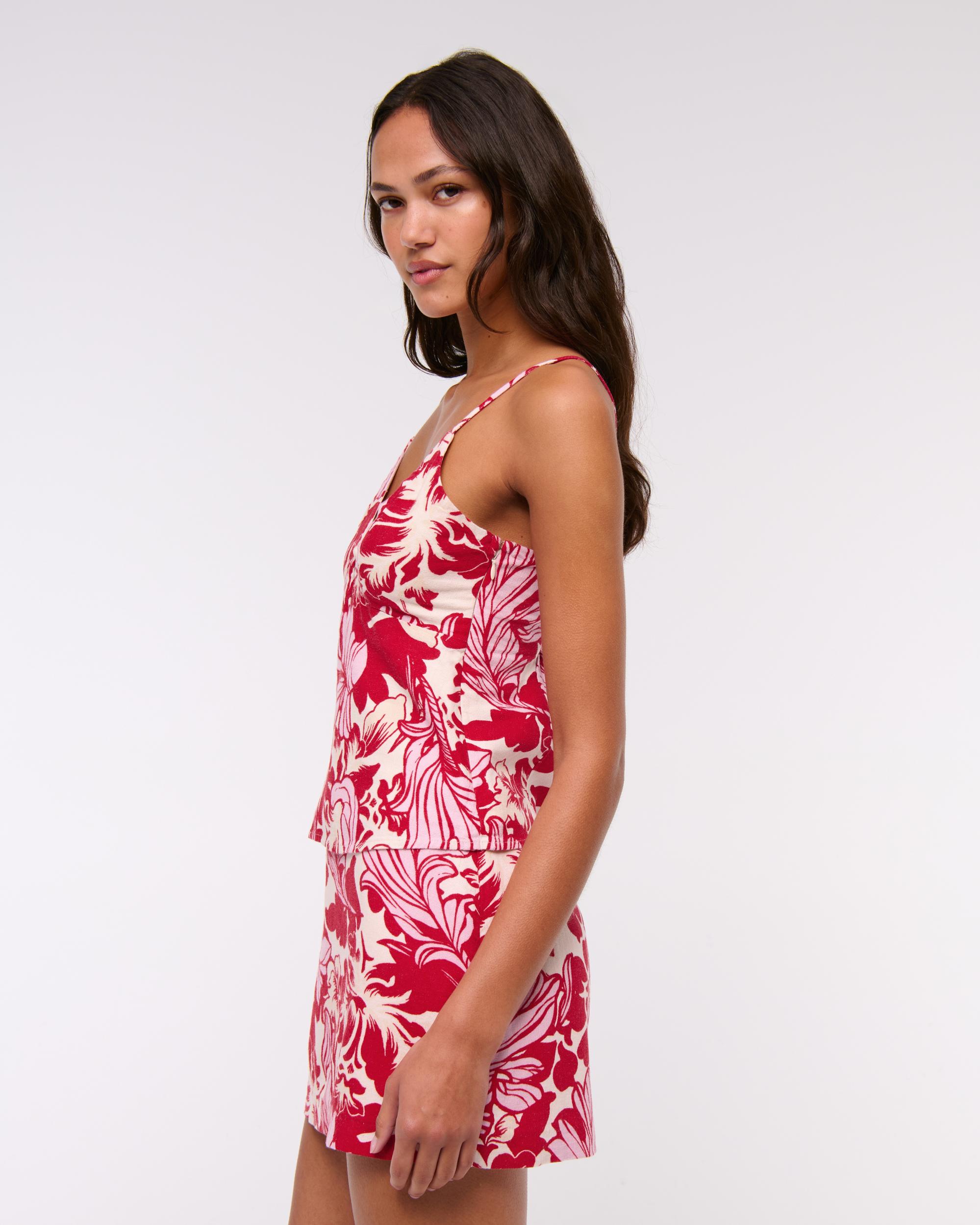 Linen-Blend Beaded Cami Product Image