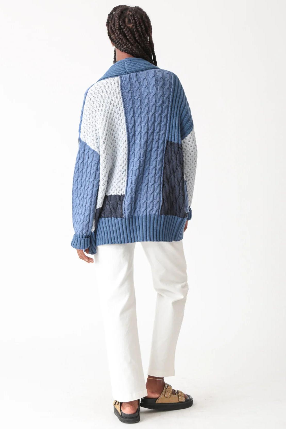 Patchwork Cardigan - Indigo Product Image