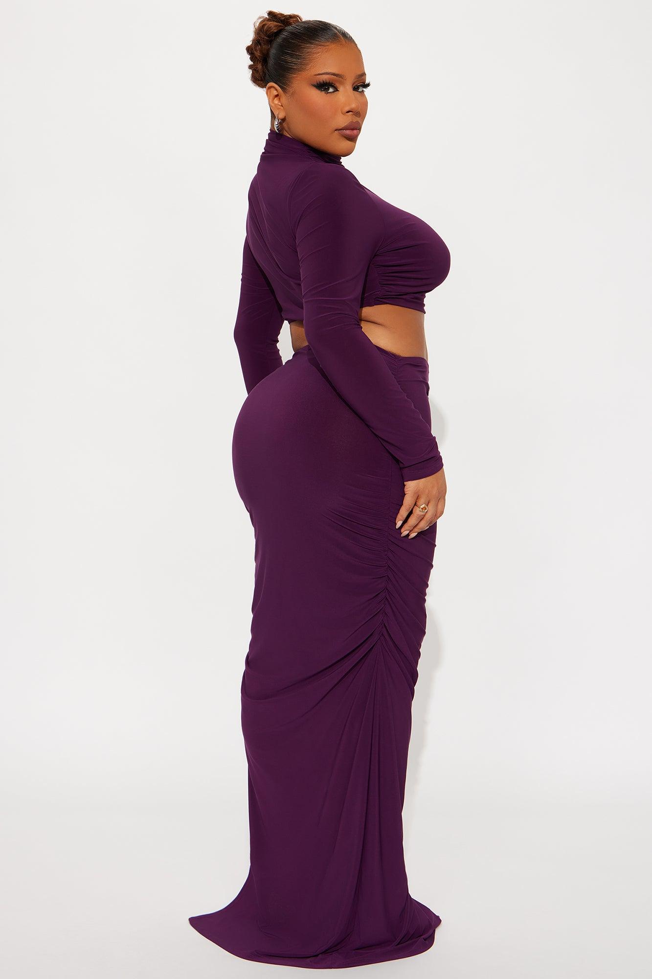 Maven Long Sleeve Maxi Skirt Set - Eggplant Female Product Image