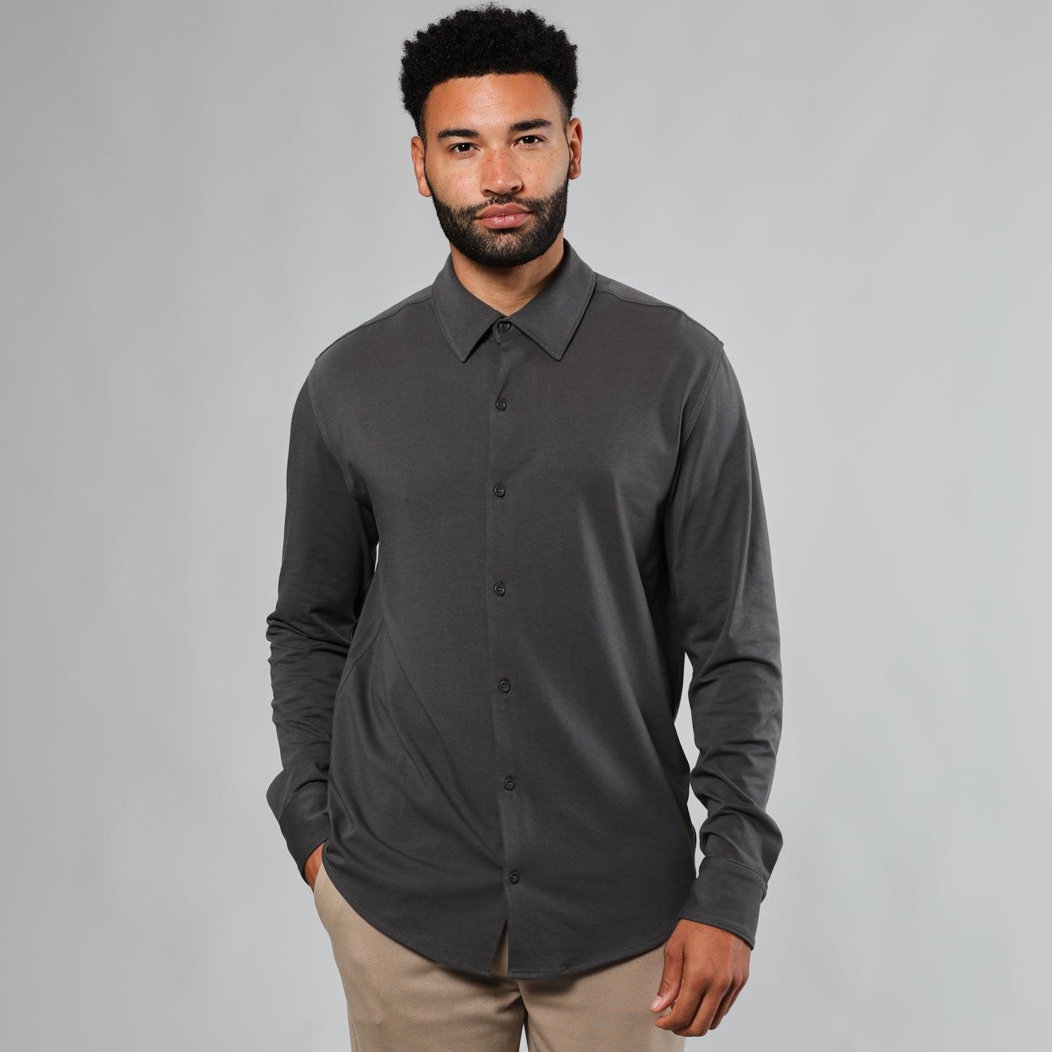 Carbon Long Sleeve Knit Shirt Product Image