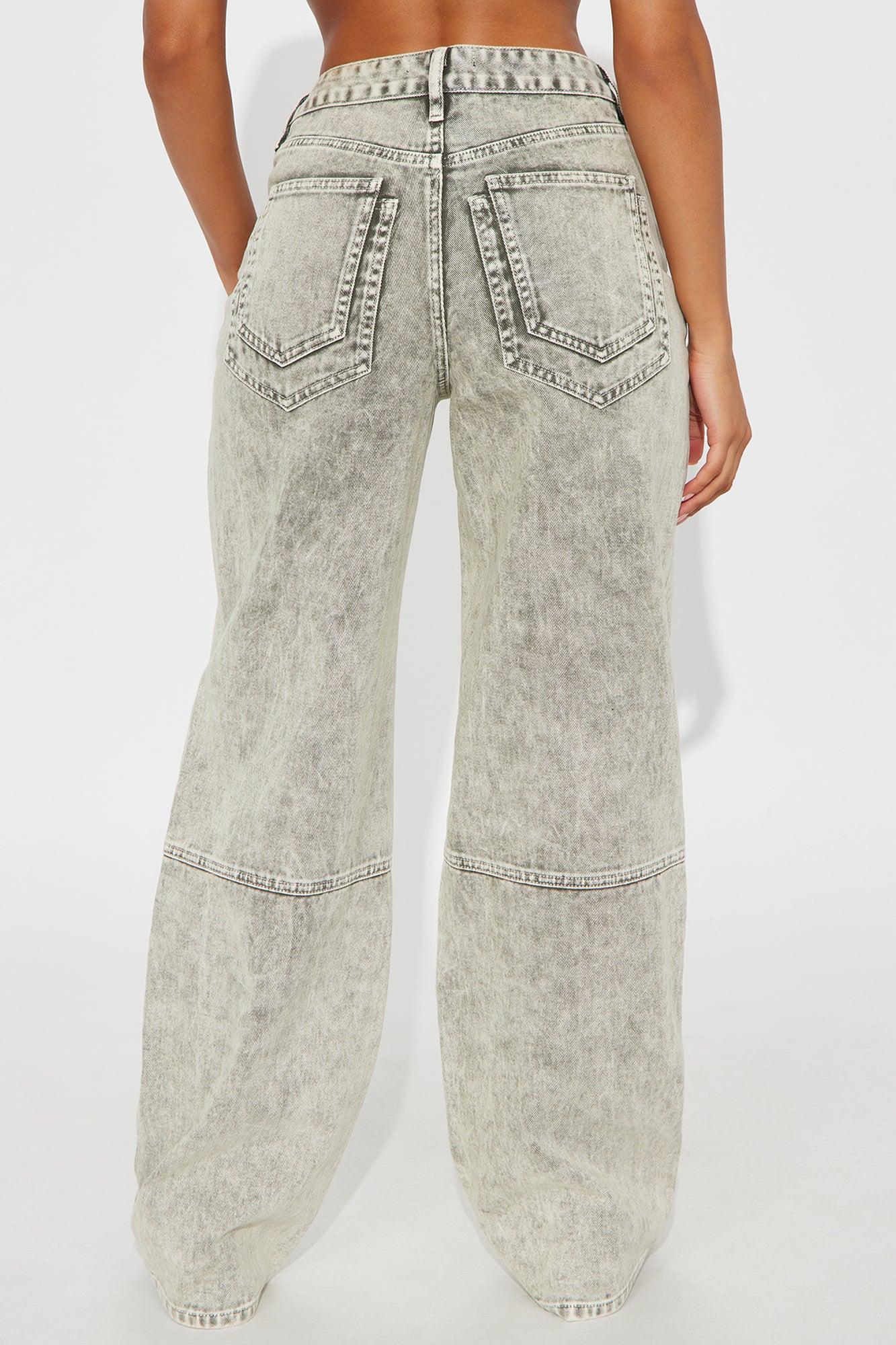 Zoraya Wide Leg Jeans - Acid Wash Grey Female Product Image