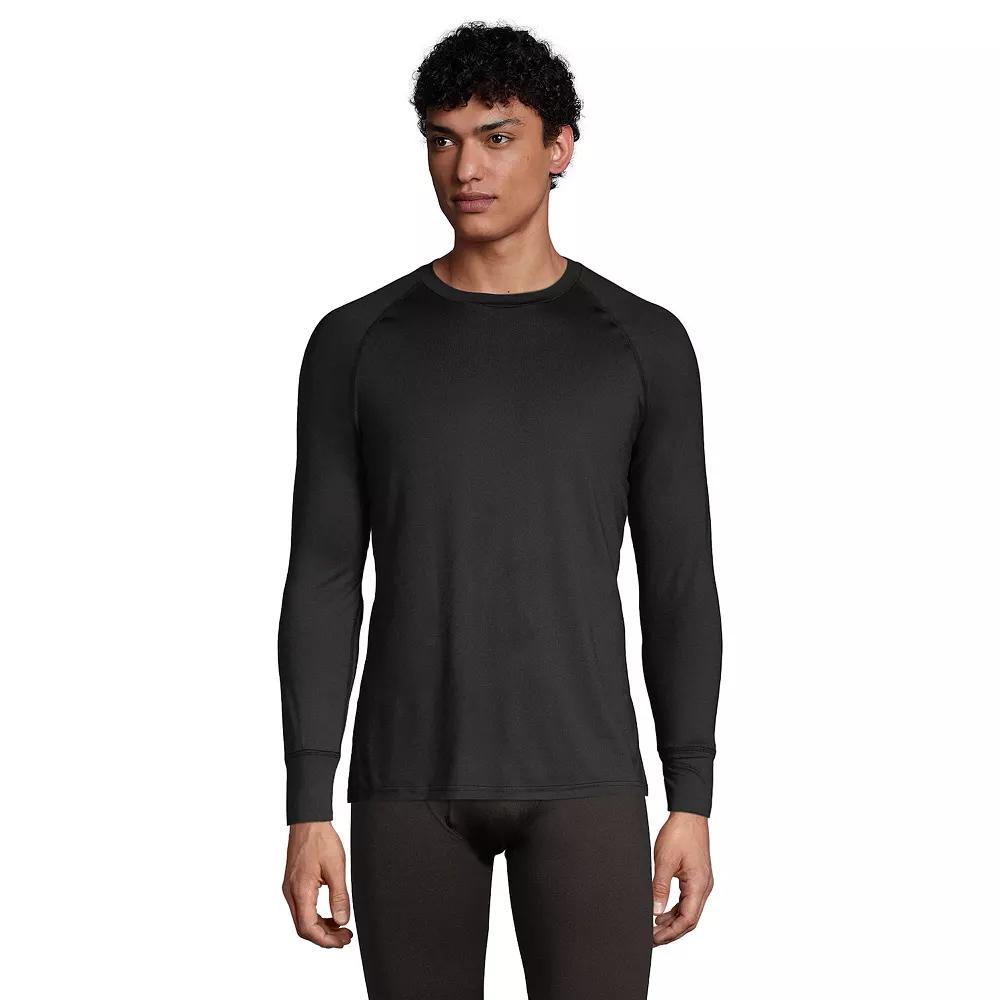 Men's Lands' End Stretch Thermaskin Long Underwear Crewneck Base Layer Top,  Product Image