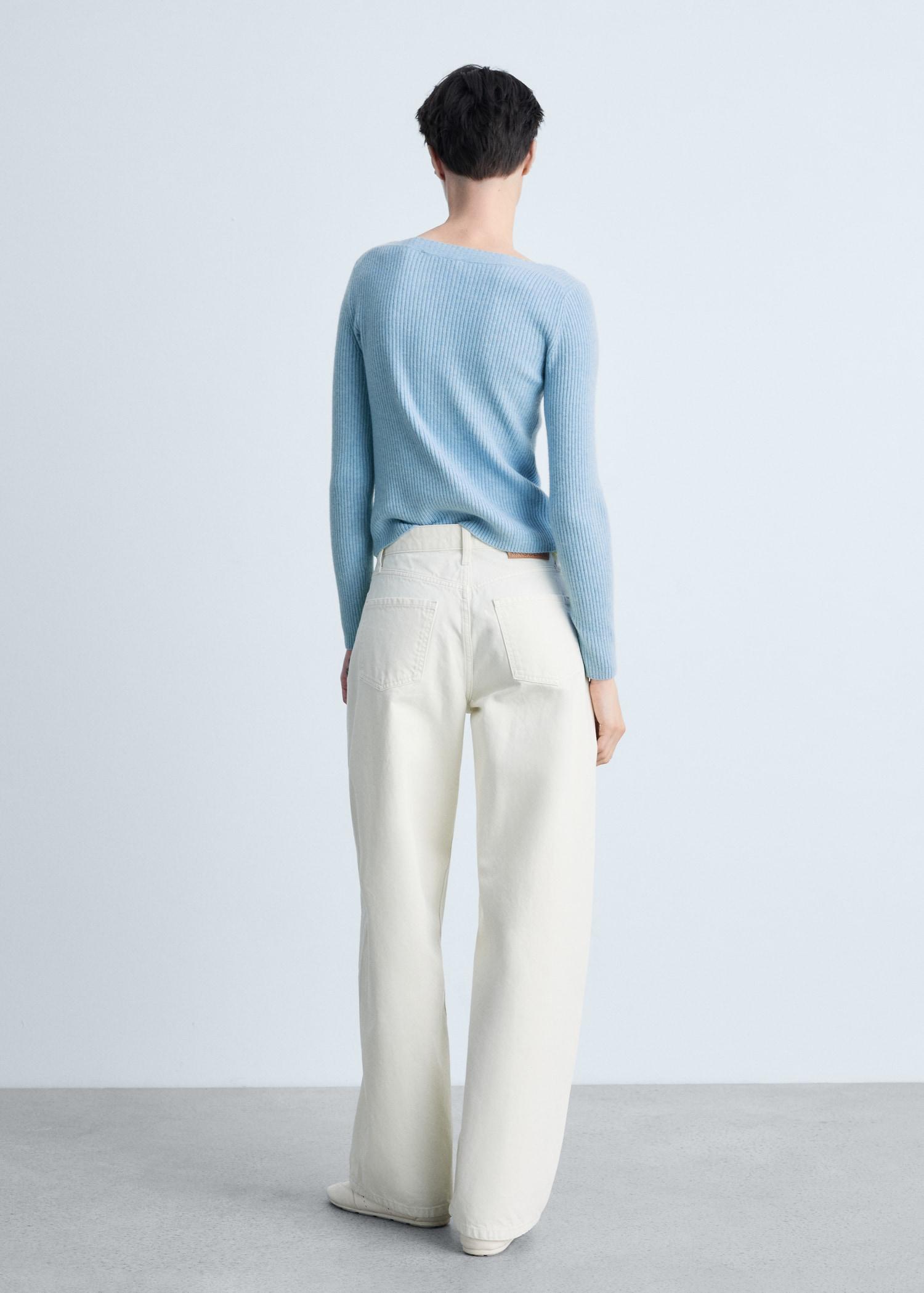 Boat neck ribbed sweater - Women | MANGO USA Product Image