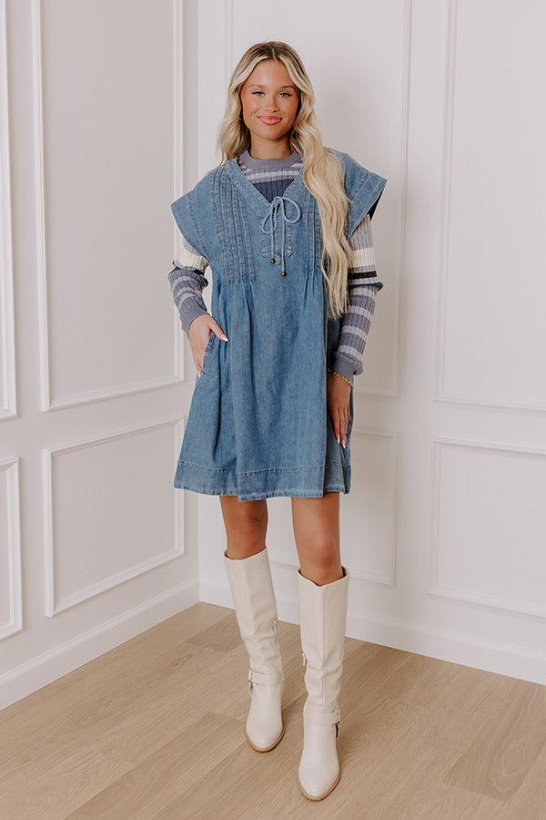Small Town Cafe Chambray Mini Dress Product Image