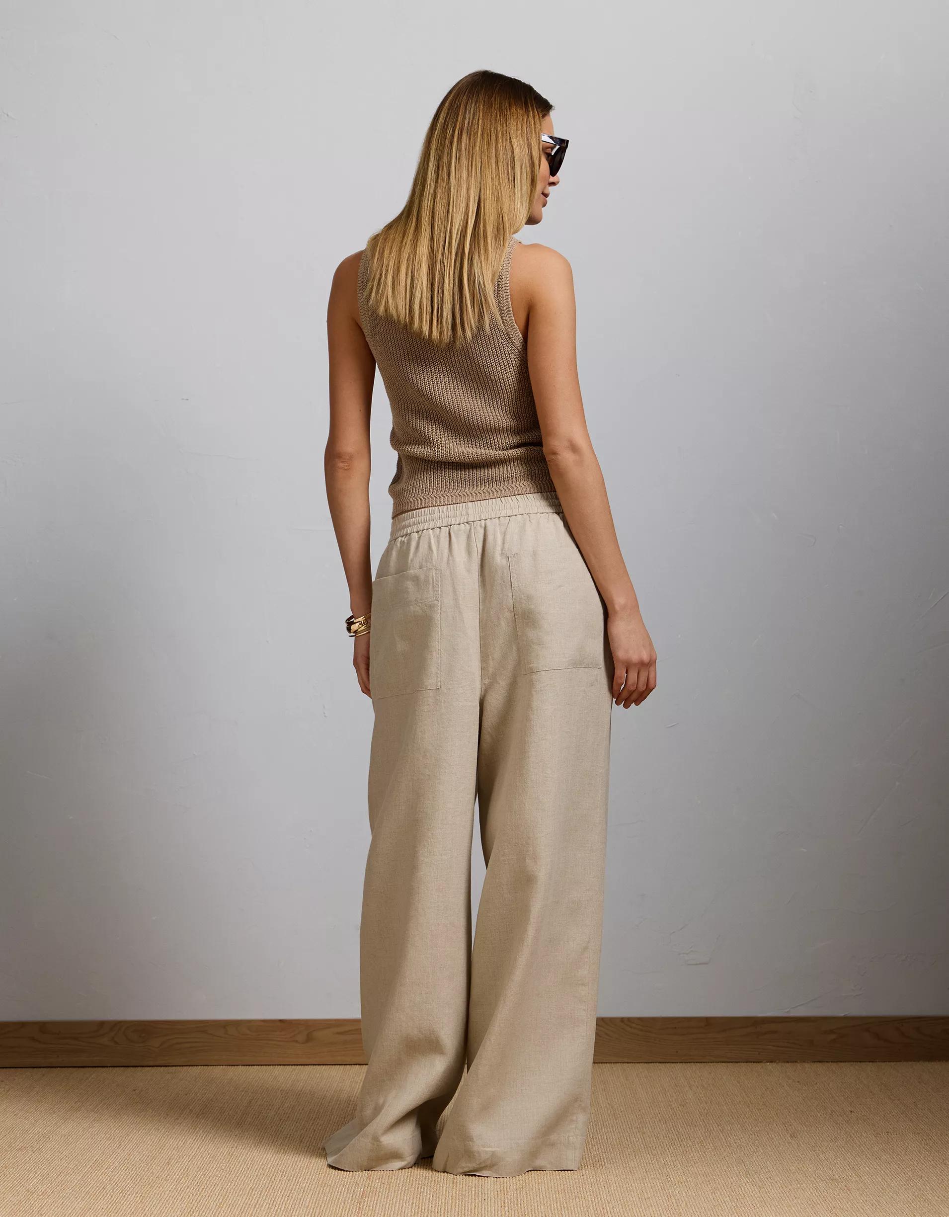 AE77 Premium Pull-On Linen Pant Product Image