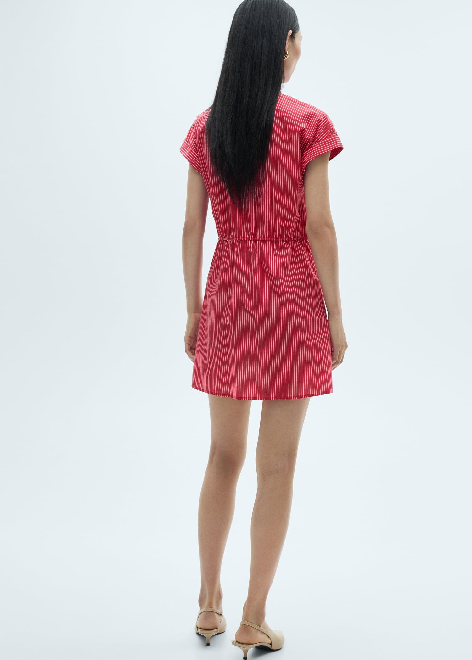 Striped cotton shirt dress - Women | MANGO USA Product Image