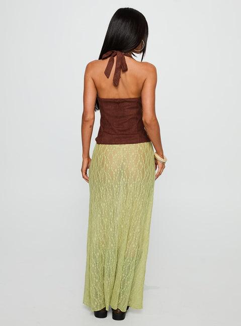 Pura Vida Lace Maxi Skirt Sage Product Image
