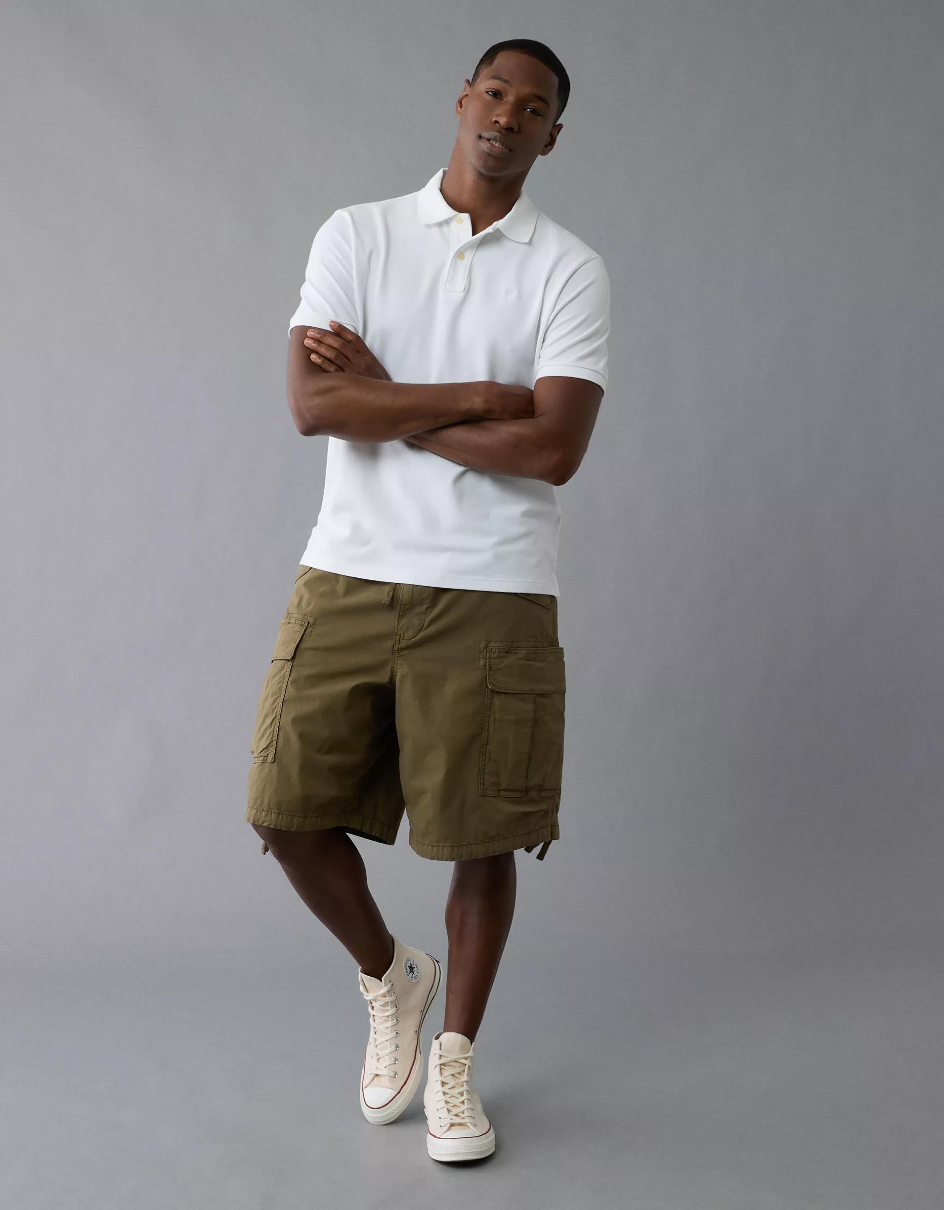 AE Lived-In Stretch Pique Polo Shirt Product Image