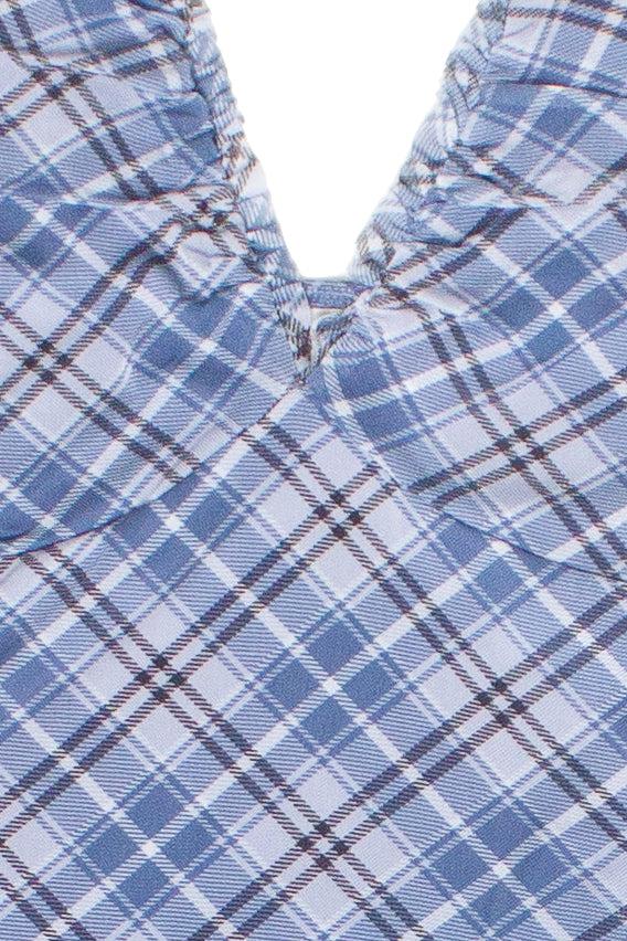 Mesh Plaid Cami Plunge Maxi Dress Product Image