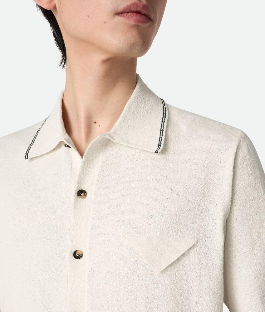 Men's Cotton Bouclé Shirt in White Product Image