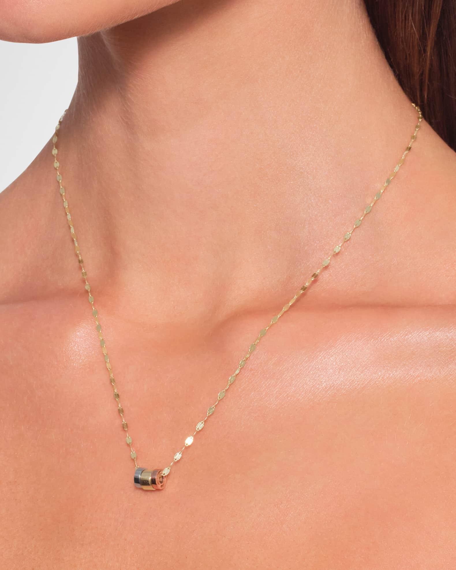 Movable 14K Tri-Gold Loop Necklace, 18" Product Image