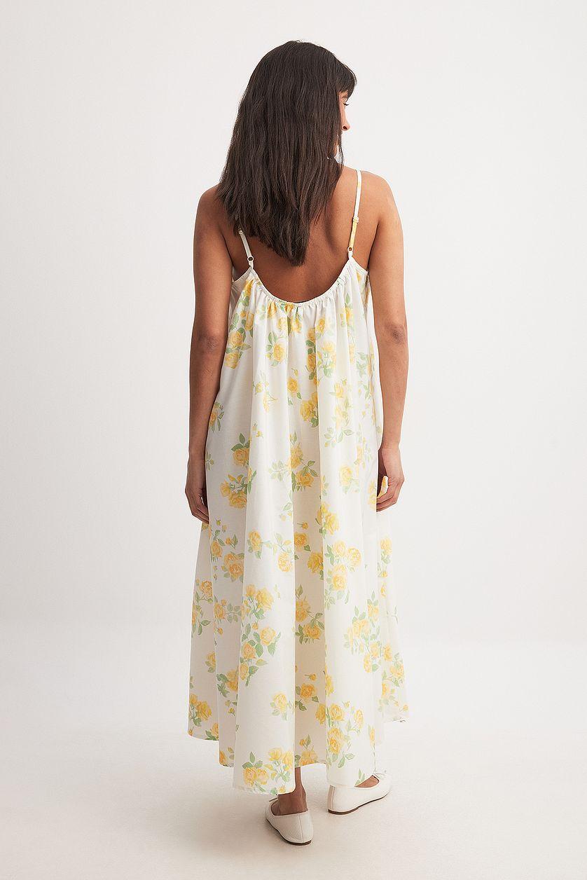 Flowy Cotton Midi Dress Flower Product Image