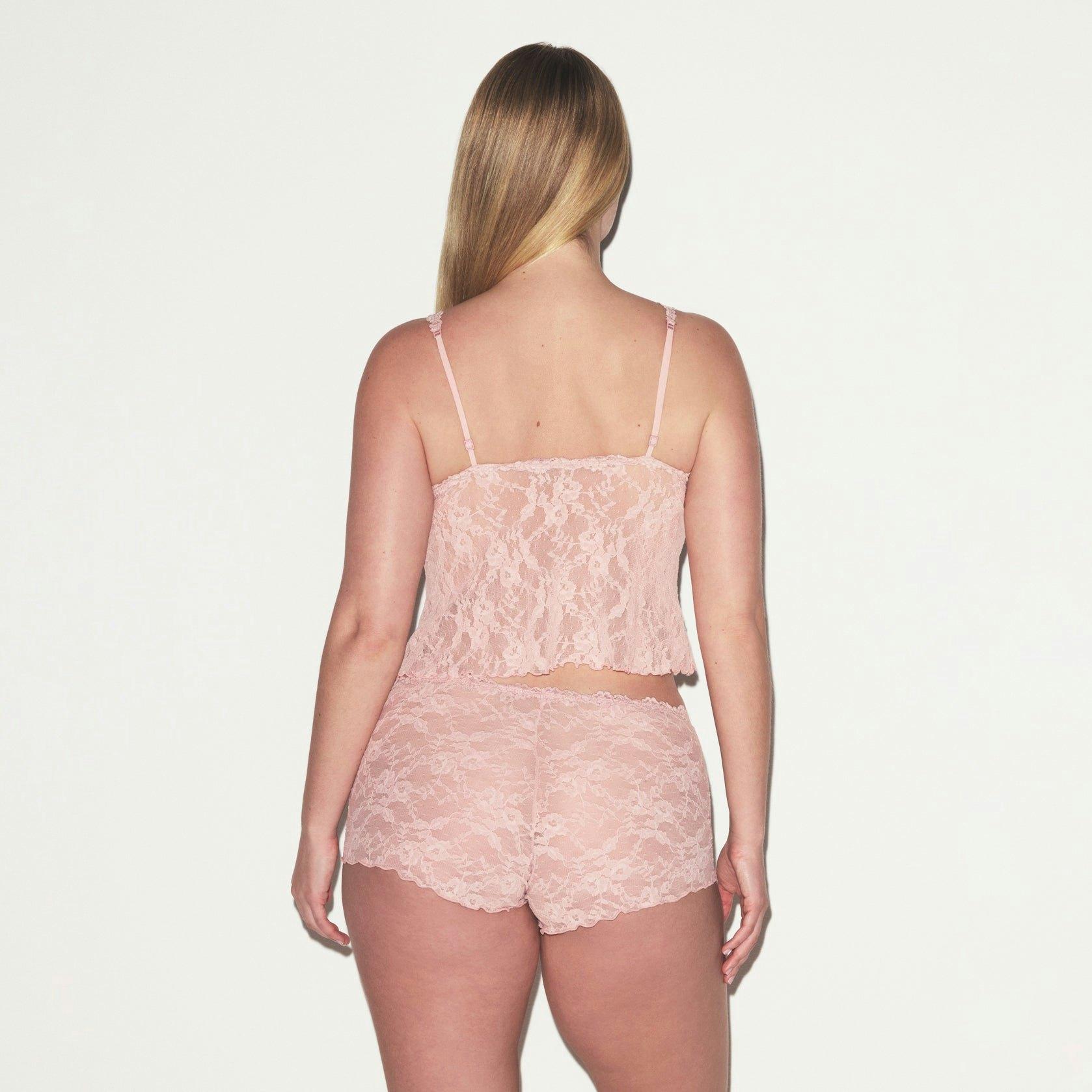 STRETCH LACE TRIANGLE CAMI AND SHORT SET | MORGANITE Product Image