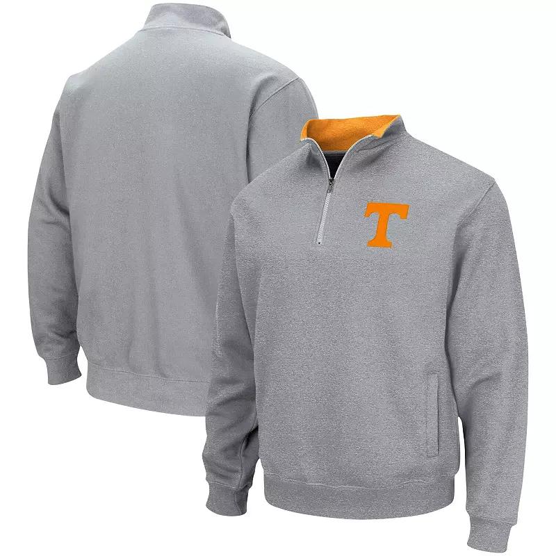 Men's Colosseum Heathered Gray GA Tech Yellow Jackets Tortugas Team Logo Quarter-Zip Jacket,  Product Image