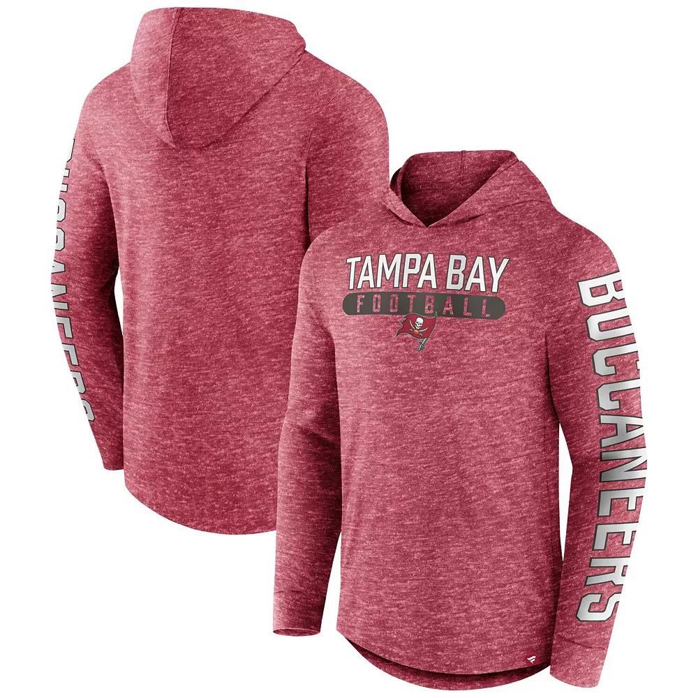 Men's Fanatics Branded Heather Red Tampa Bay Buccaneers Pill Stack Long Sleeve Hoodie T-Shirt, Size: 2XL Product Image