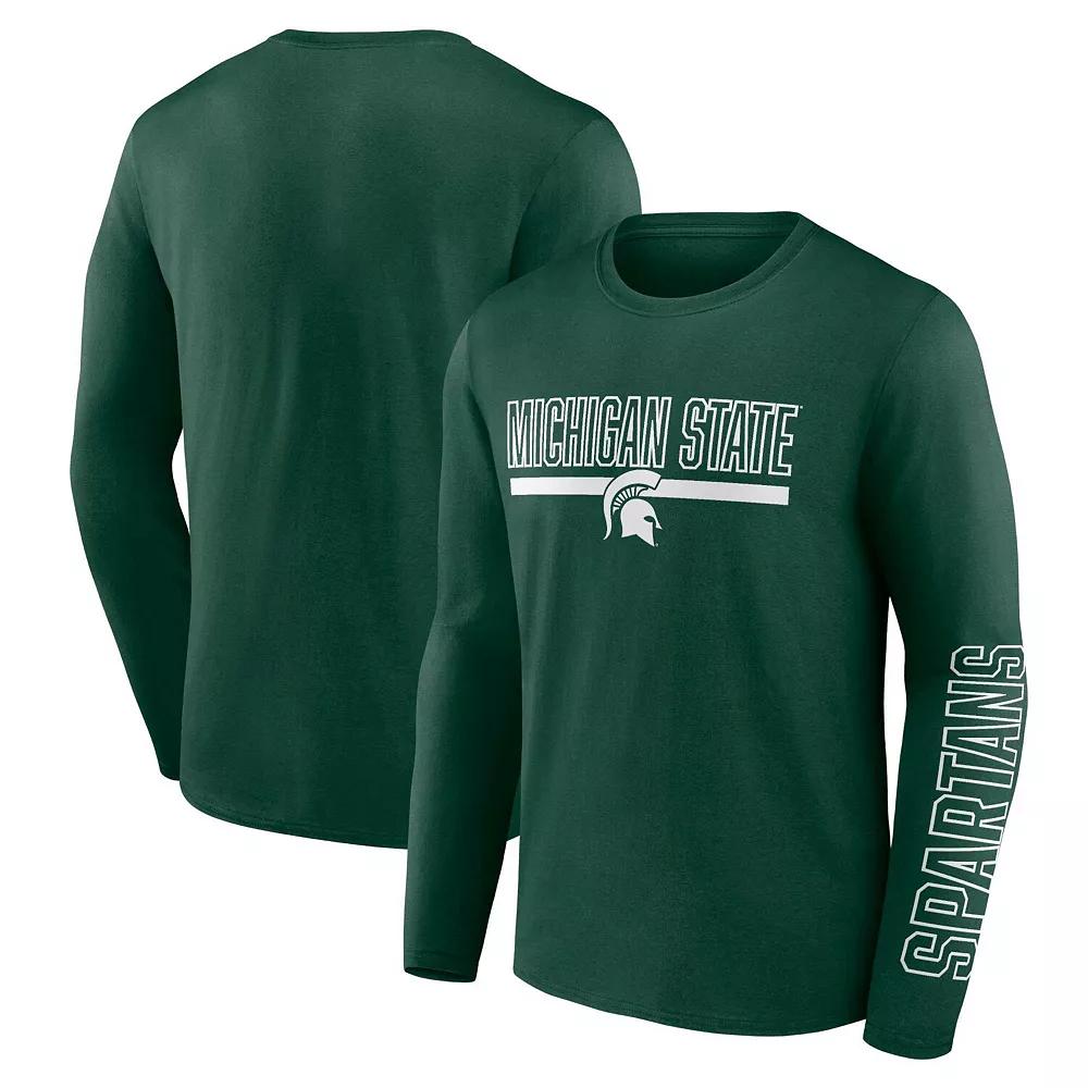 Men's Profile Green Michigan State Spartans Big & Tall Two-Hit Graphic Long Sleeve T-Shirt, Size: 2XB Product Image