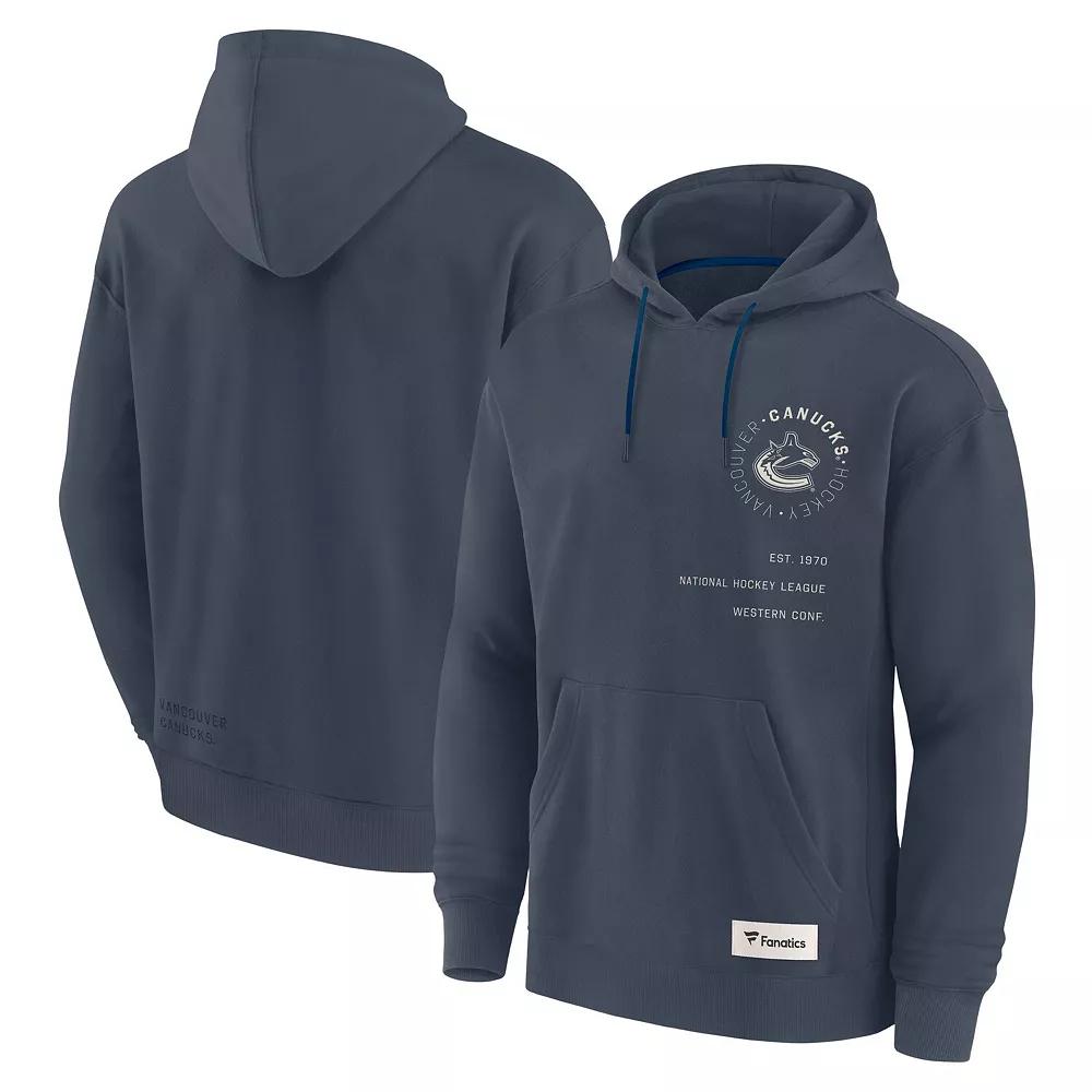 Men's Fanatics Navy Vancouver Canucks Future Ground Info Pullover Hoodie,  Product Image