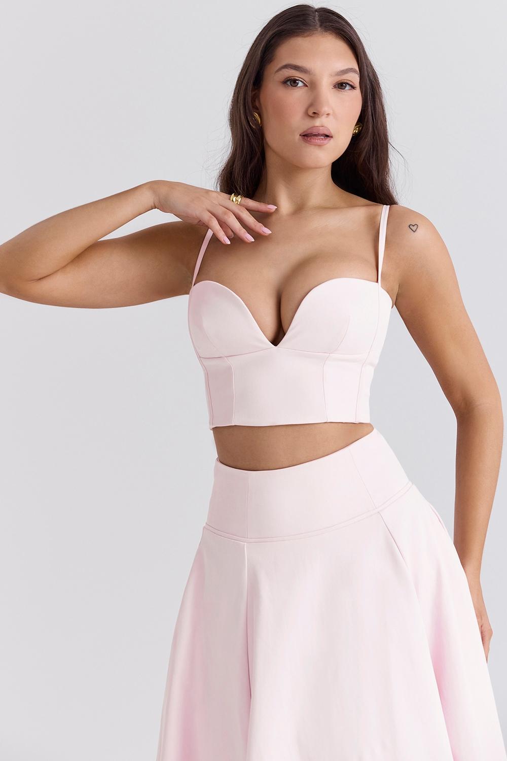Pabla  ballerina pink cropped bralette top Product Image