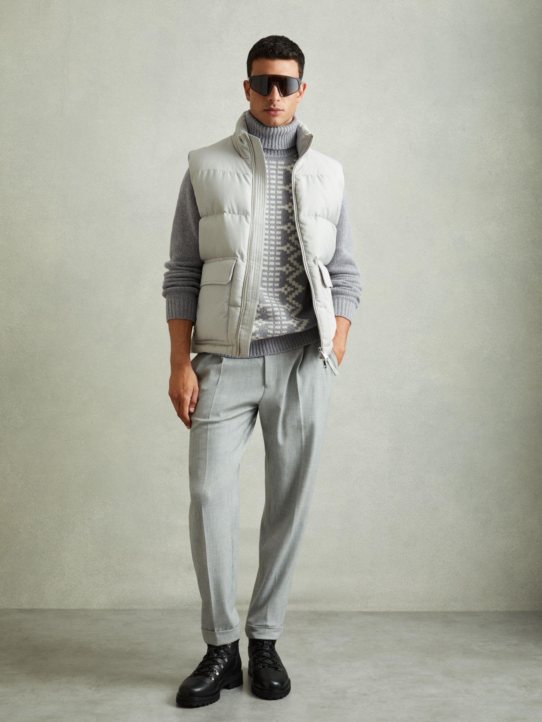 Wool-Blend Roll-Neck Jumper in Grey Product Image