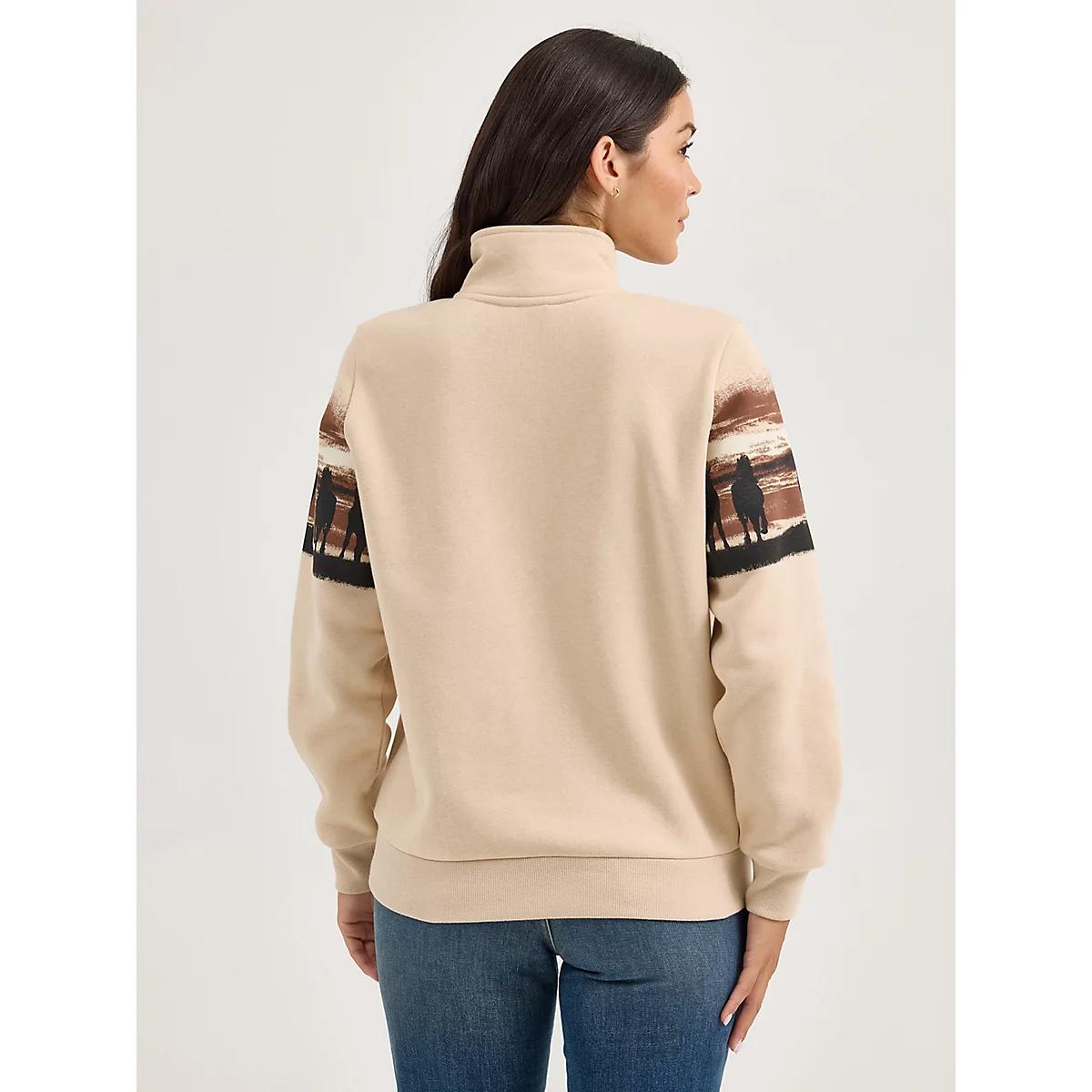 Women's Western Quarter Zip Sweatshirt | Women's JACKETS & OUTERWEAR | Wrangler® Product Image