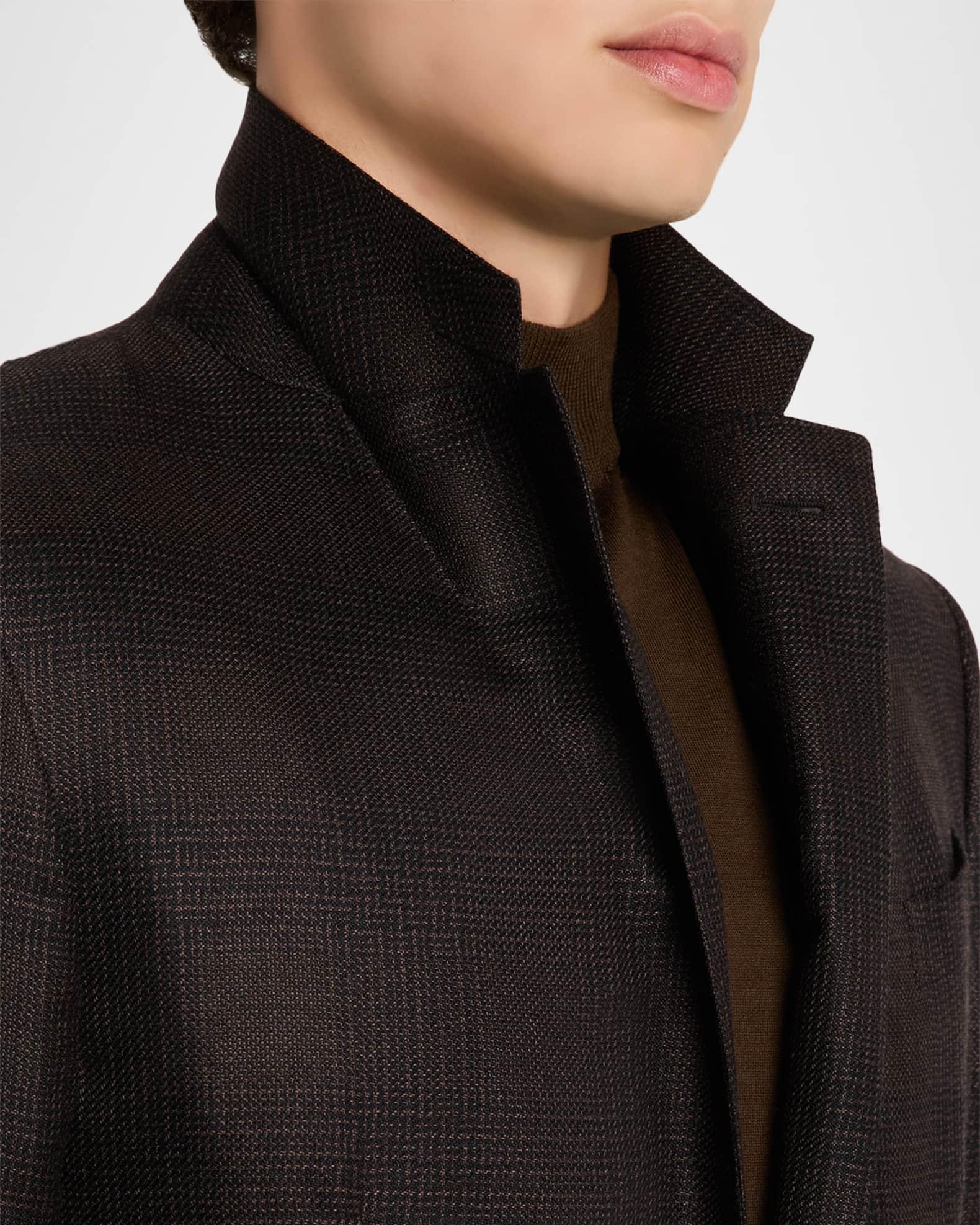 Men's Cashmere and Silk Tonal Plaid Sport Coat Product Image