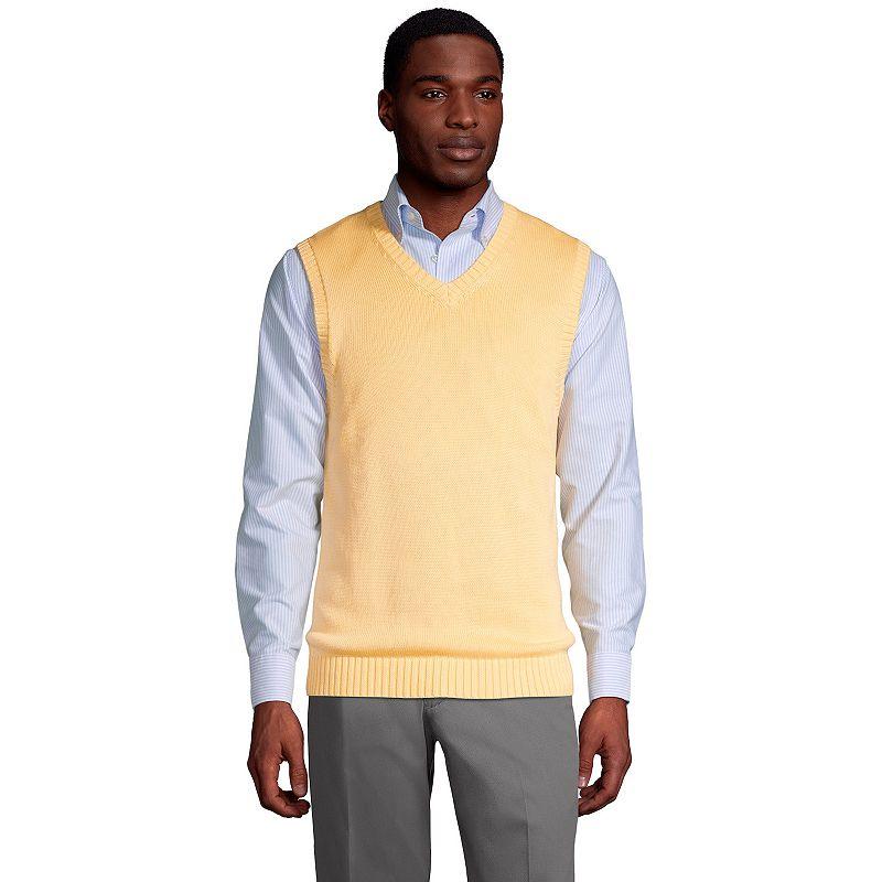Men's Lands' End Cotton Modal Sweater Vest, Size: Large, Red Product Image