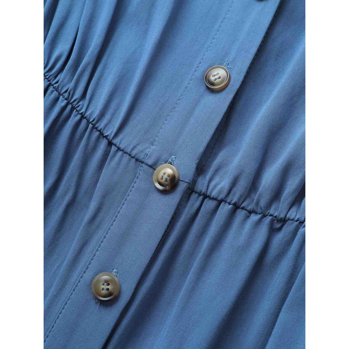 Plus Size Stone Supersoft Essentials Plain Flutter Sleeve Belted Jumpsuit Women Casual Short sleeve V-neck Everyday Loose Jumpsuits BloomChic 14-16/1X Product Image