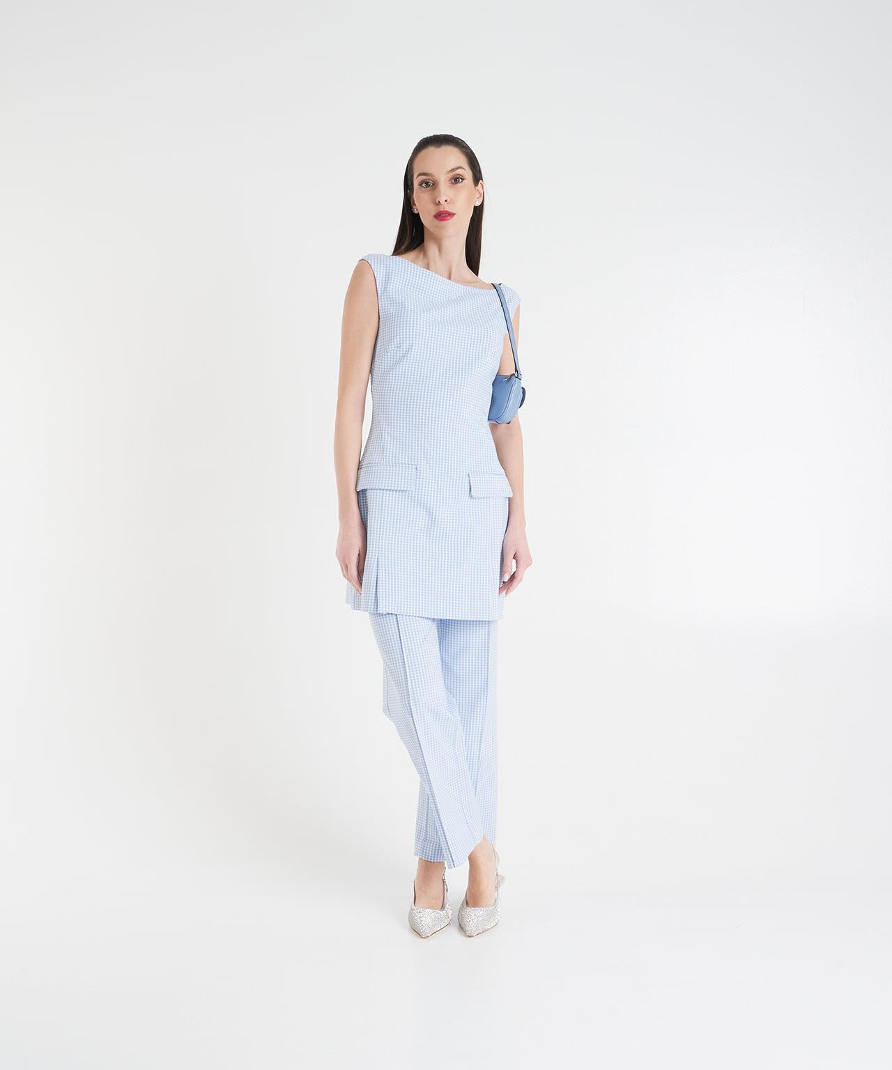 Flared pants with check pattern Product Image